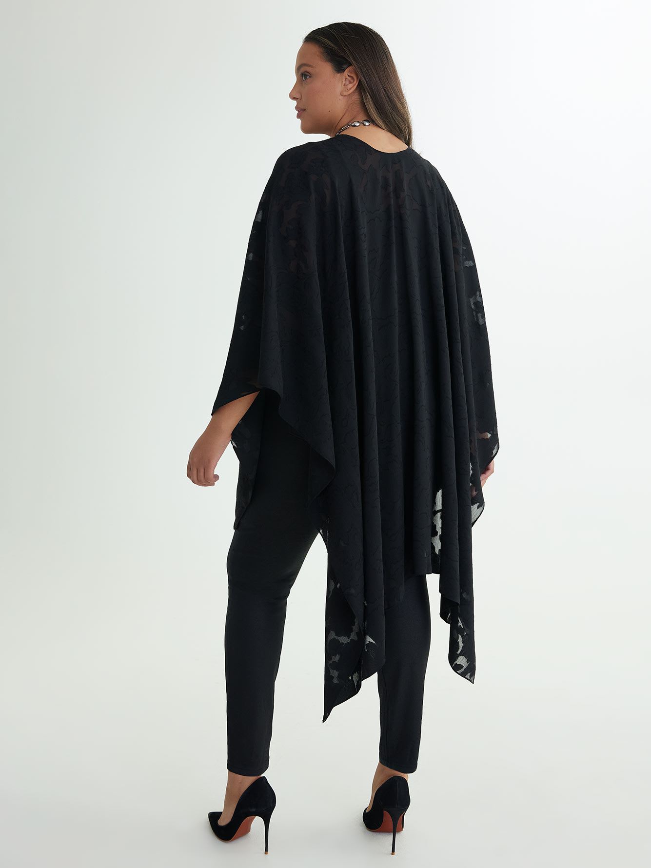 Lightweight Black Floral Shawl