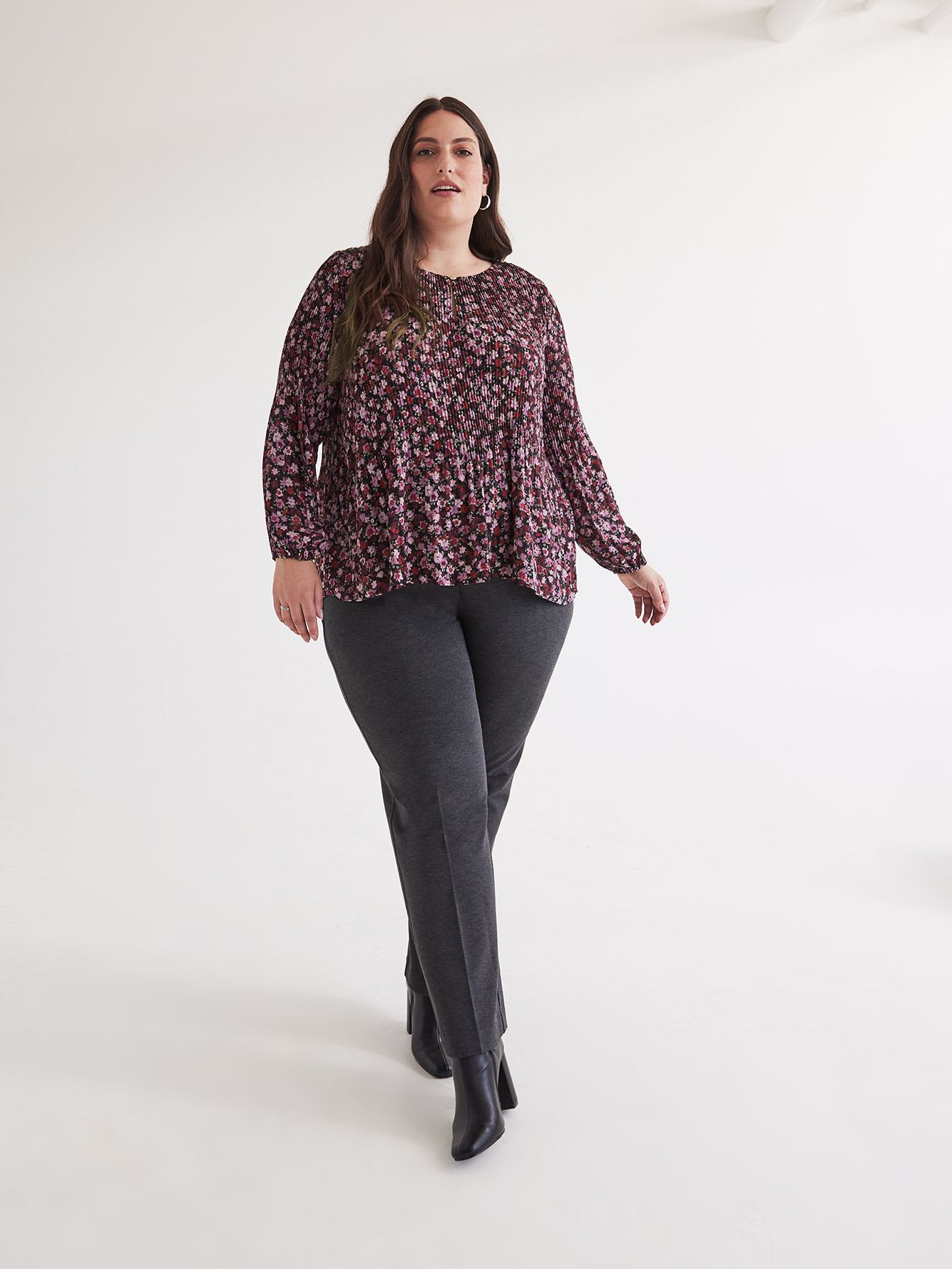 Heather Grey Essential Ponte de Roma Sculpting Straight-Leg Pant