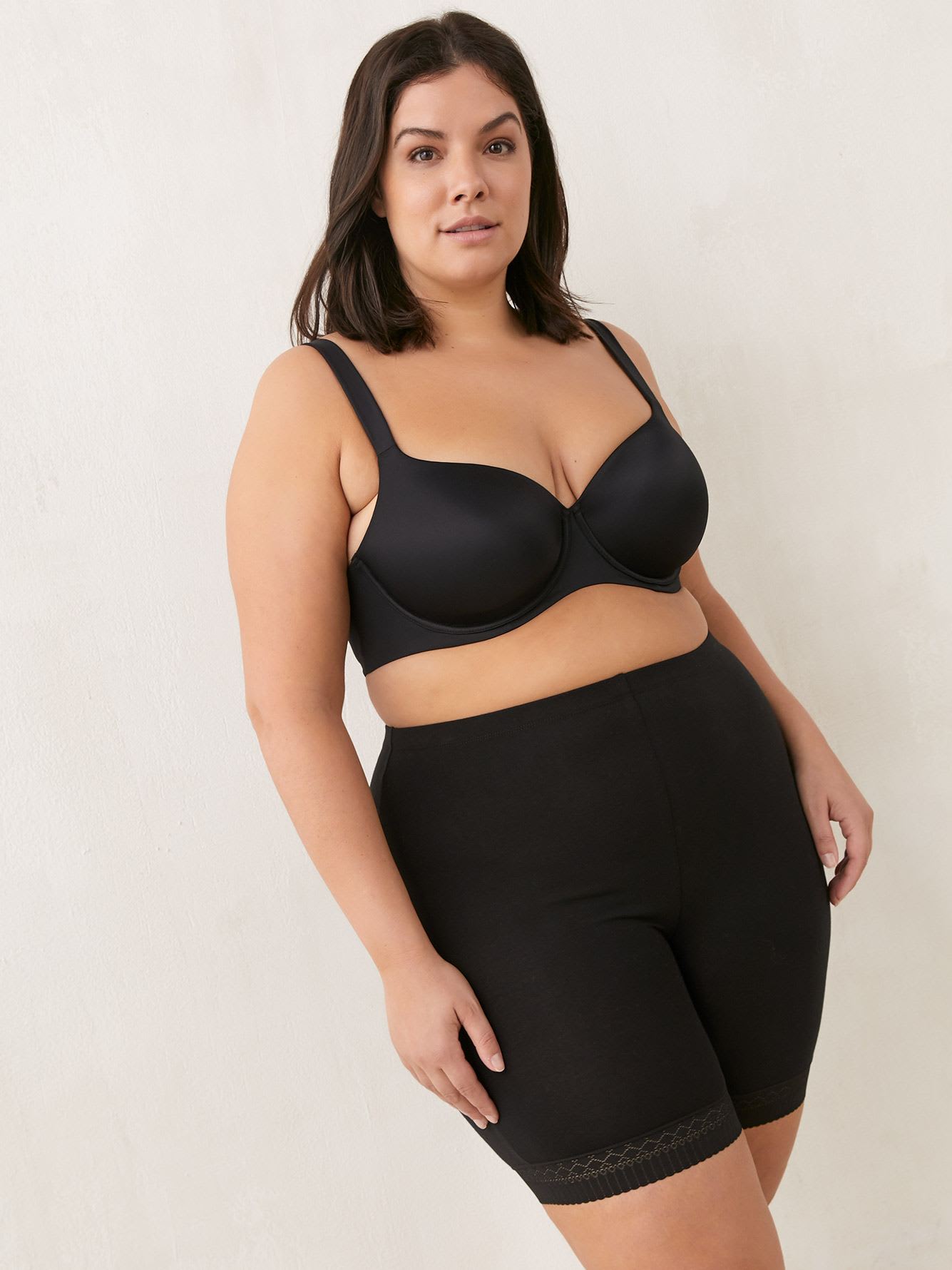 Long Leg Jersey Brief With Lace Trim - tiVOGLIO