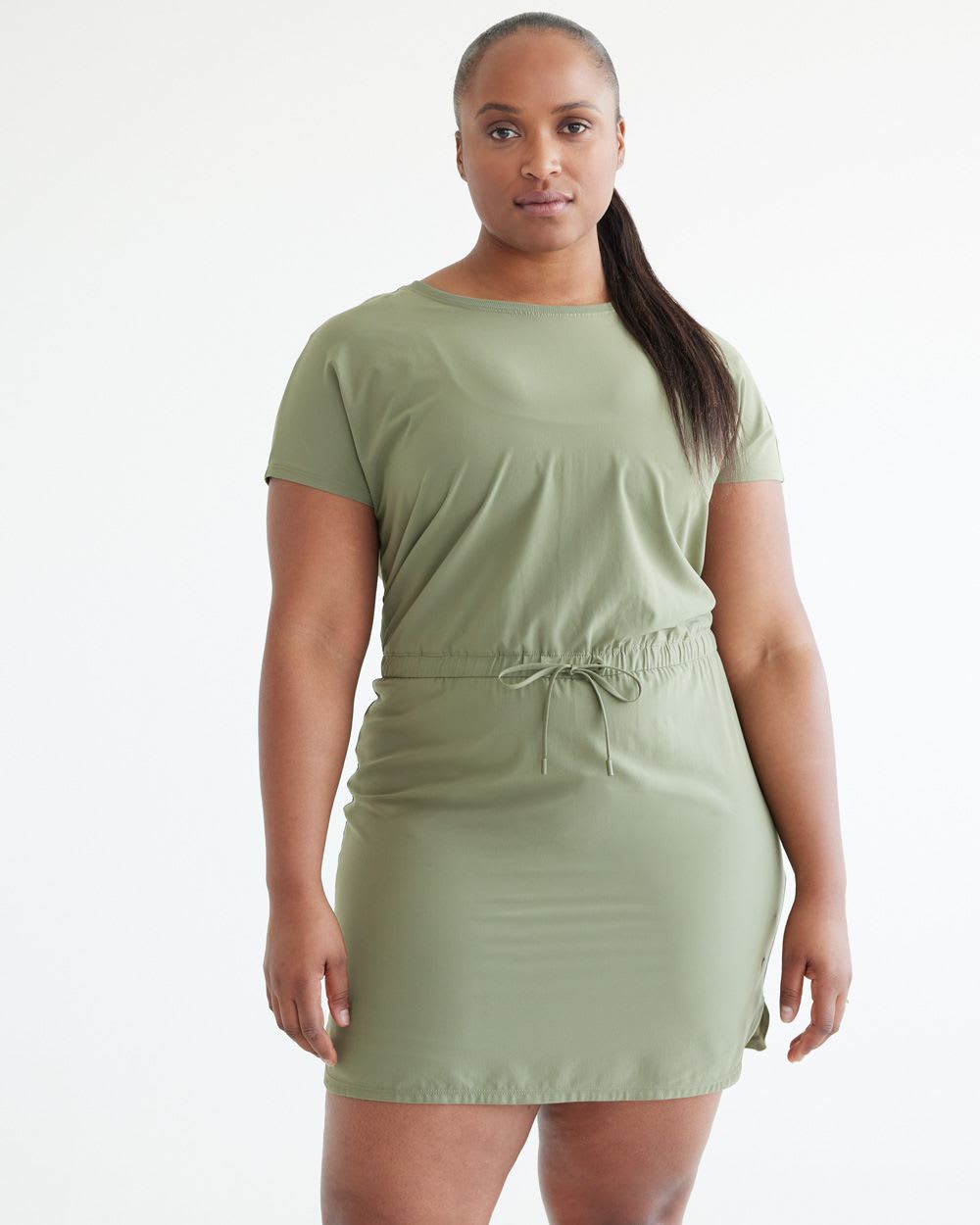 Short-Sleeve Crew-Neck Dress - Hyba
