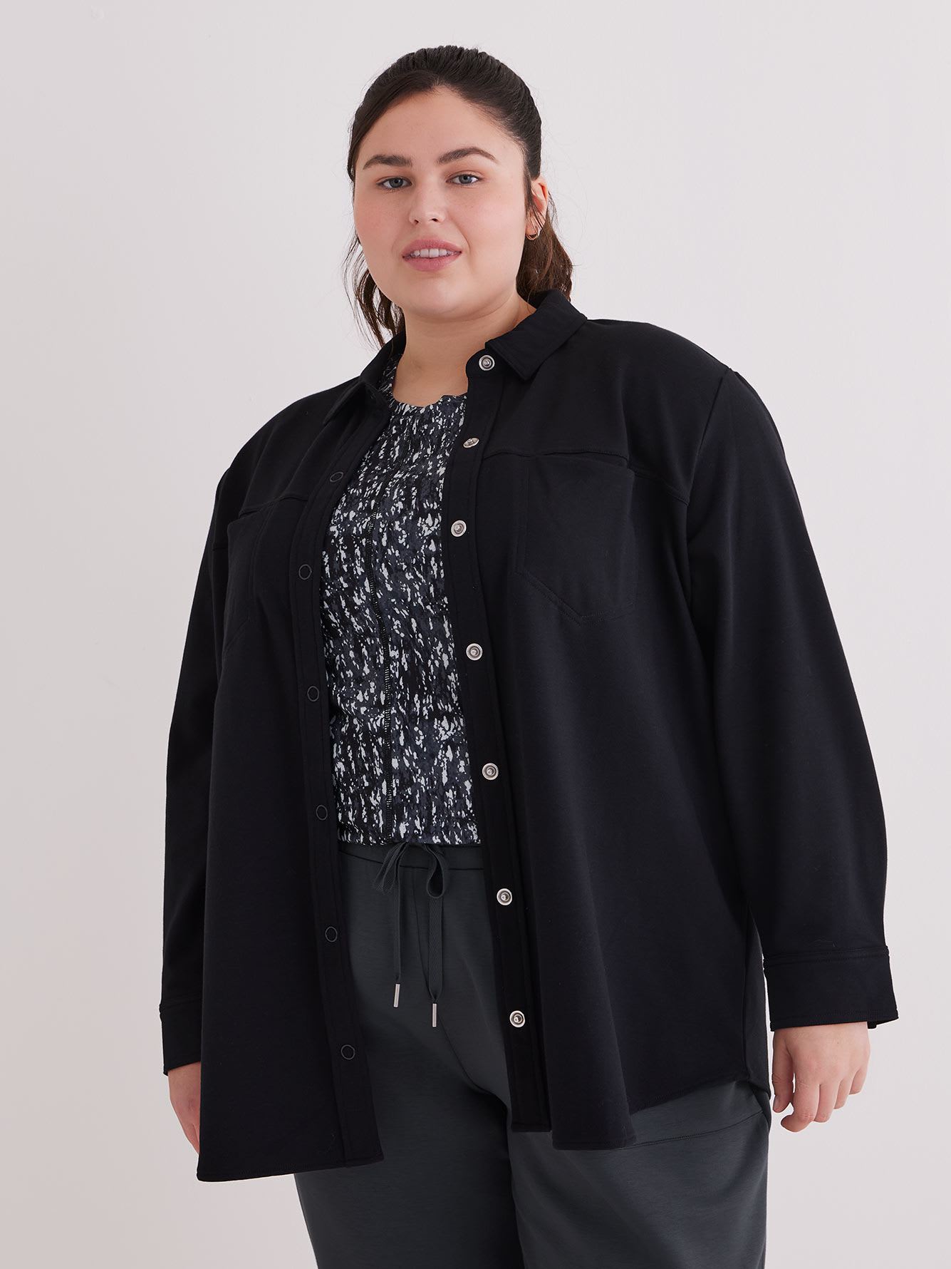 French Terry Cozy Shirt with Pockets - Active Zone
