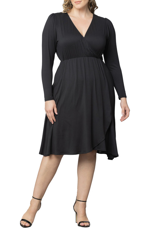 Kiyonna Plus Size Aster Faux Wrap Dress (Plus Size)