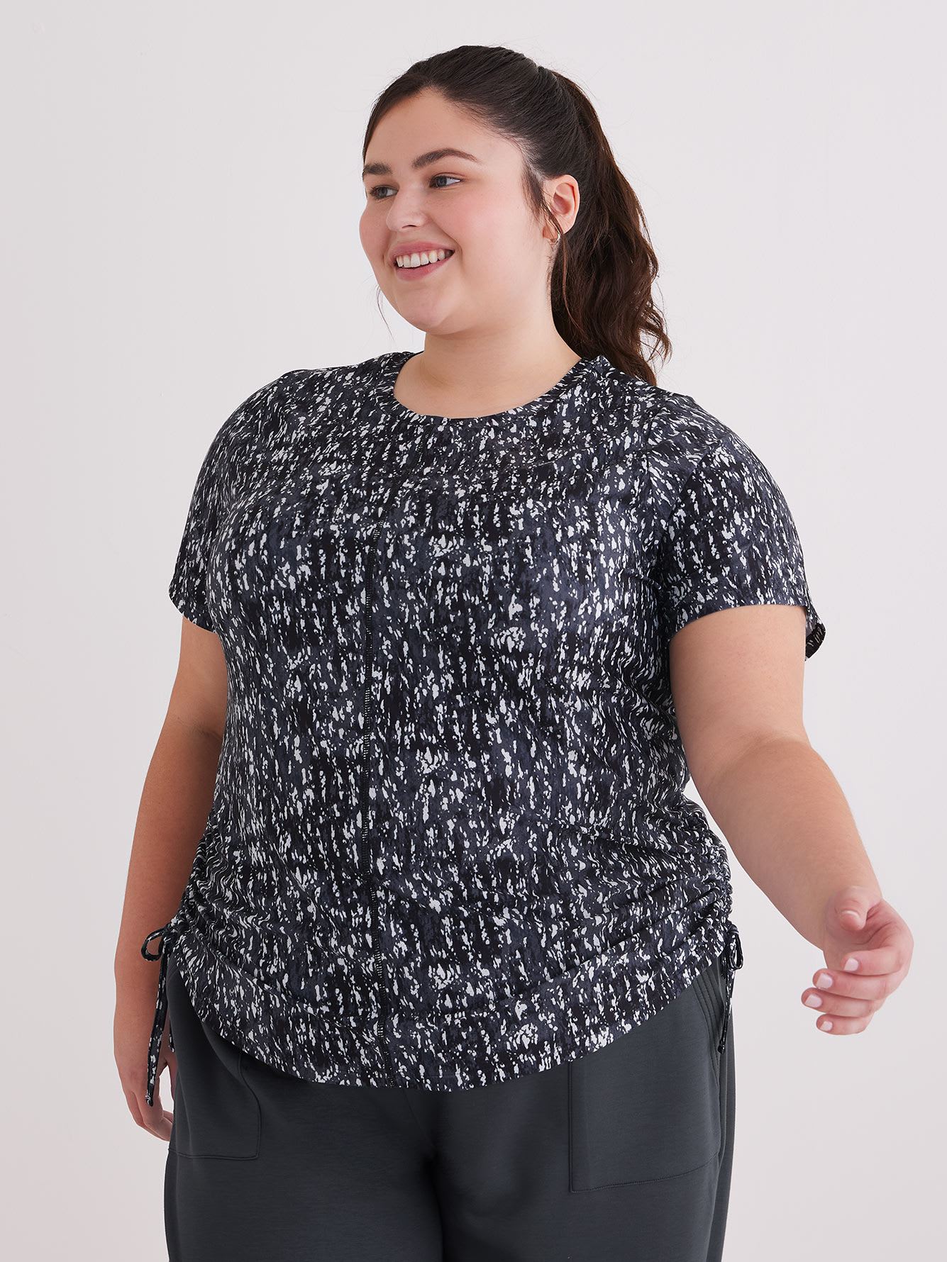 Short Sleeve T-Shirt with Shirring - Active Zone