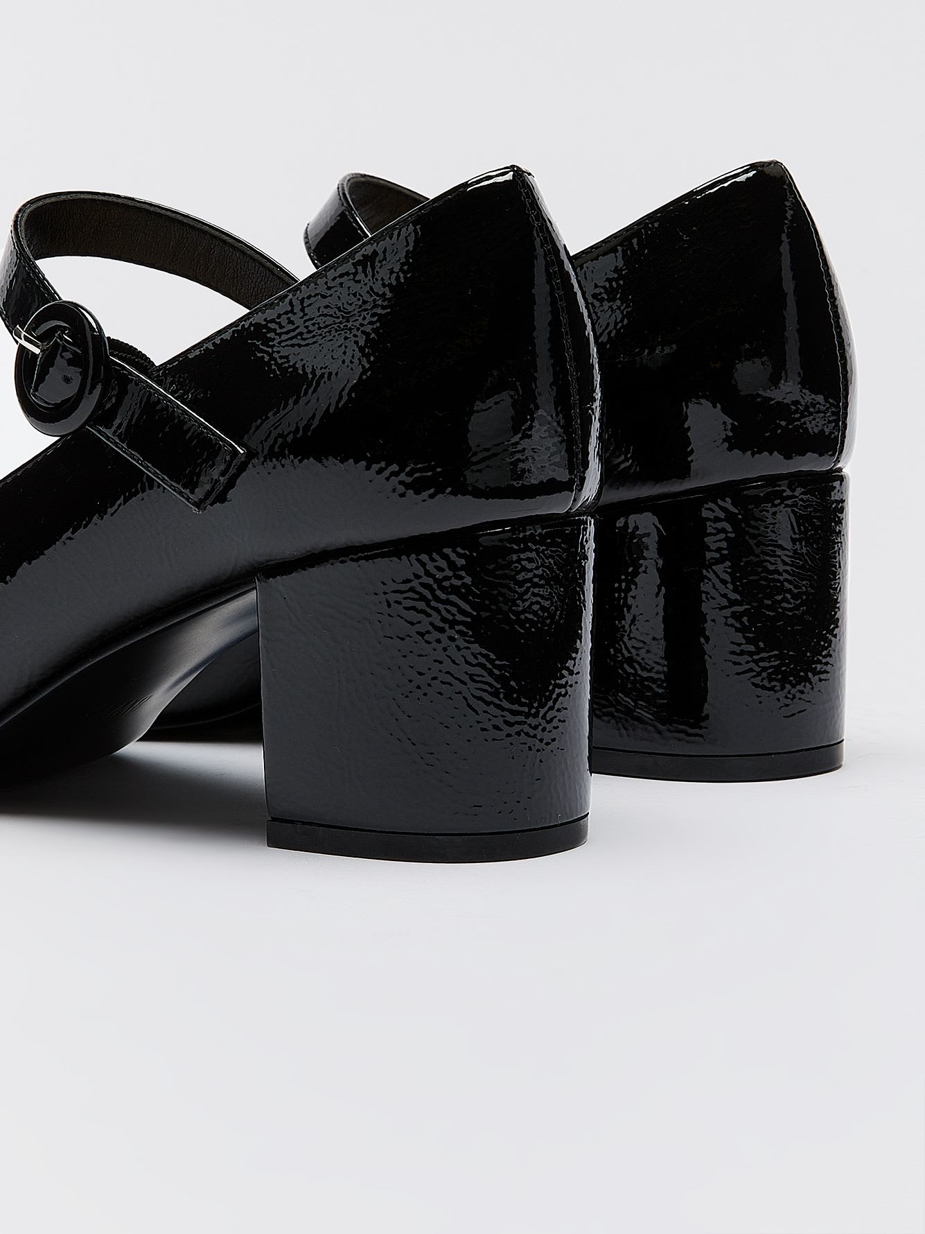 Extra Wide Width, Black Mary Jane Block Heel Shoes
