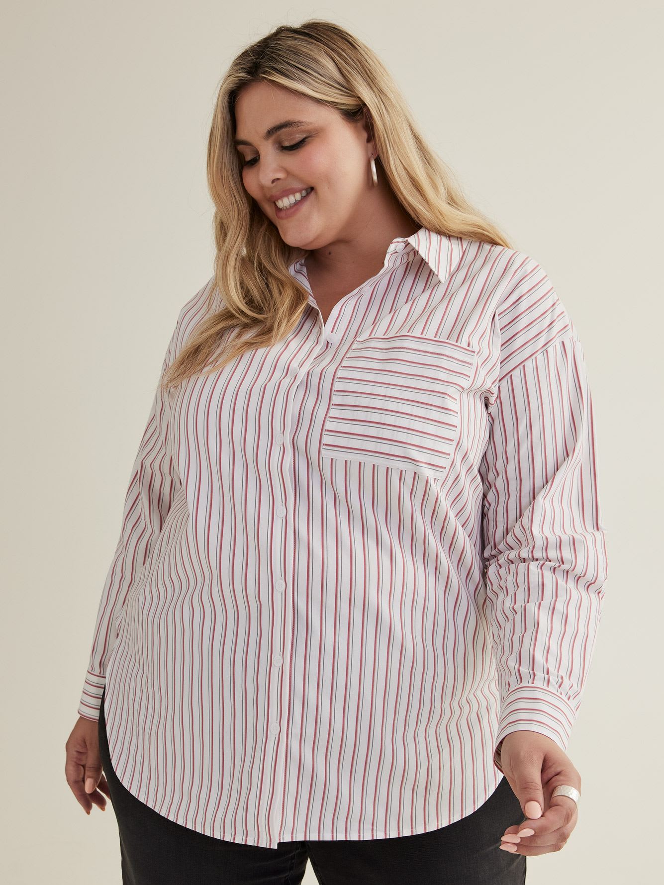 Pinstripe Poplin Buttoned Down Shirt