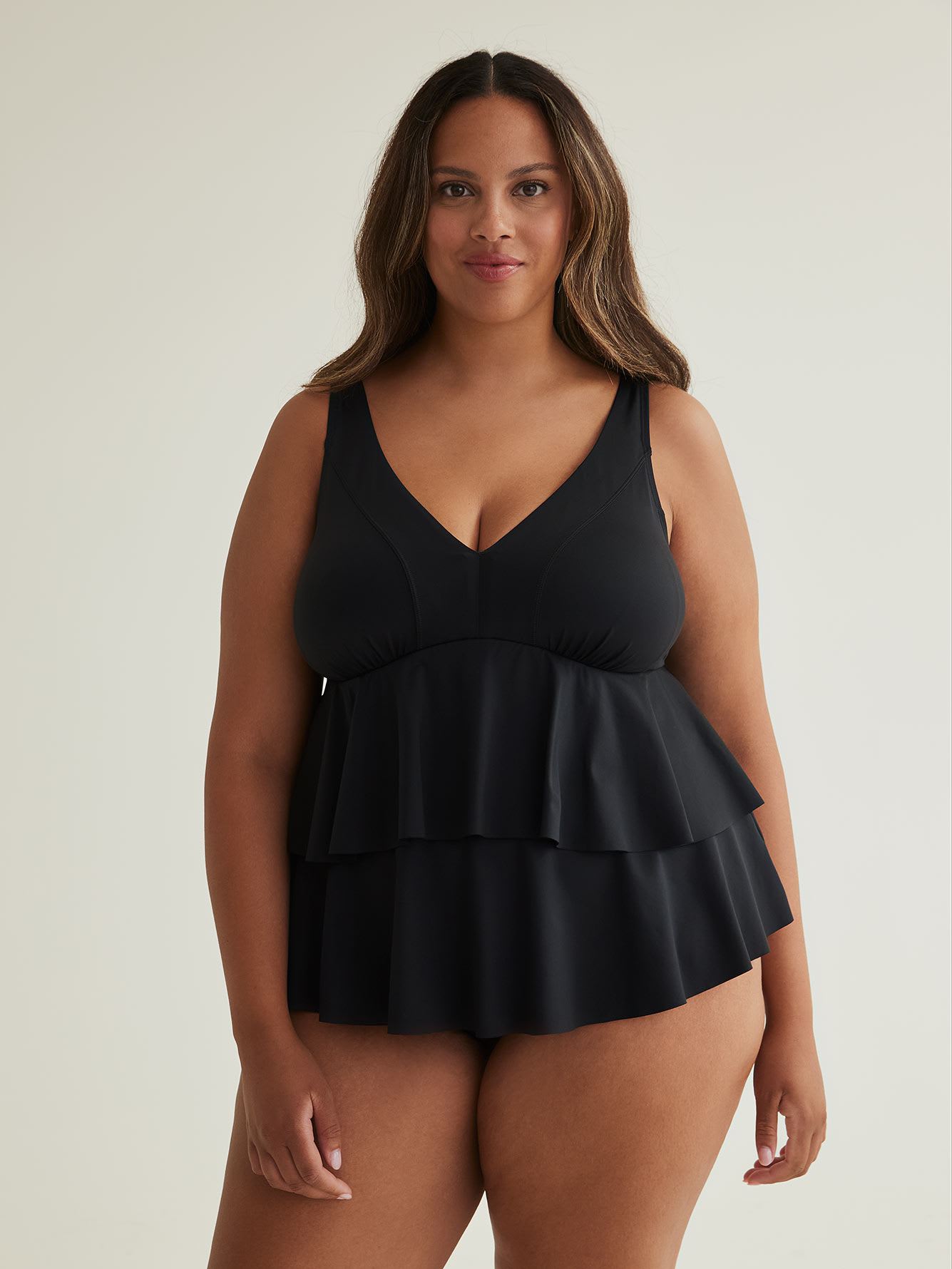 Black Ruffled Tankini