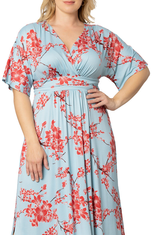 Kiyonna Plus Size Vienna Short Sleeve Maxi Dress (Plus Size)