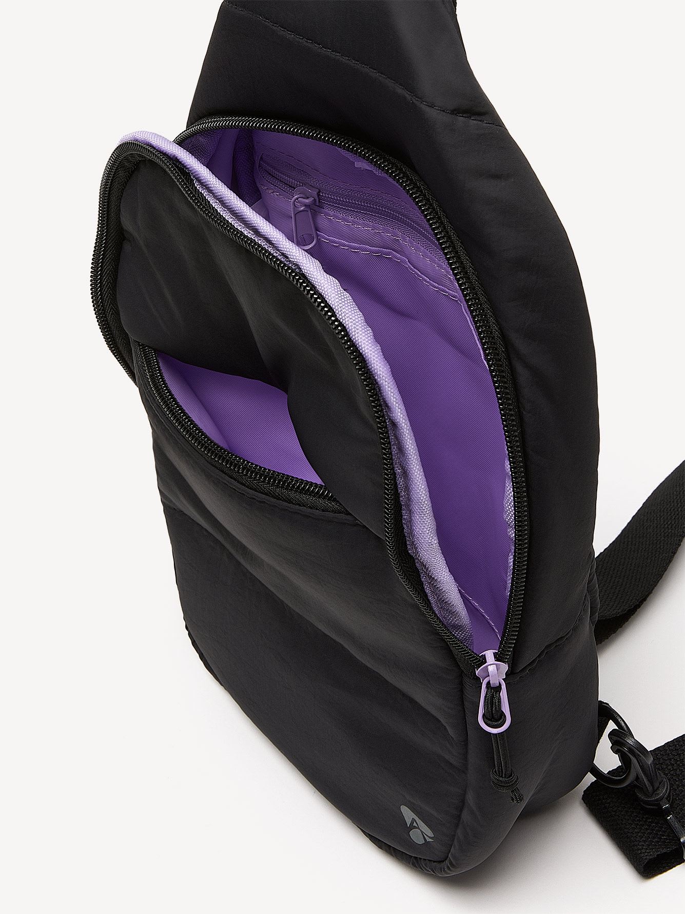 Nylon Sling Bag with Contrast Trim and Lining - Active Zone