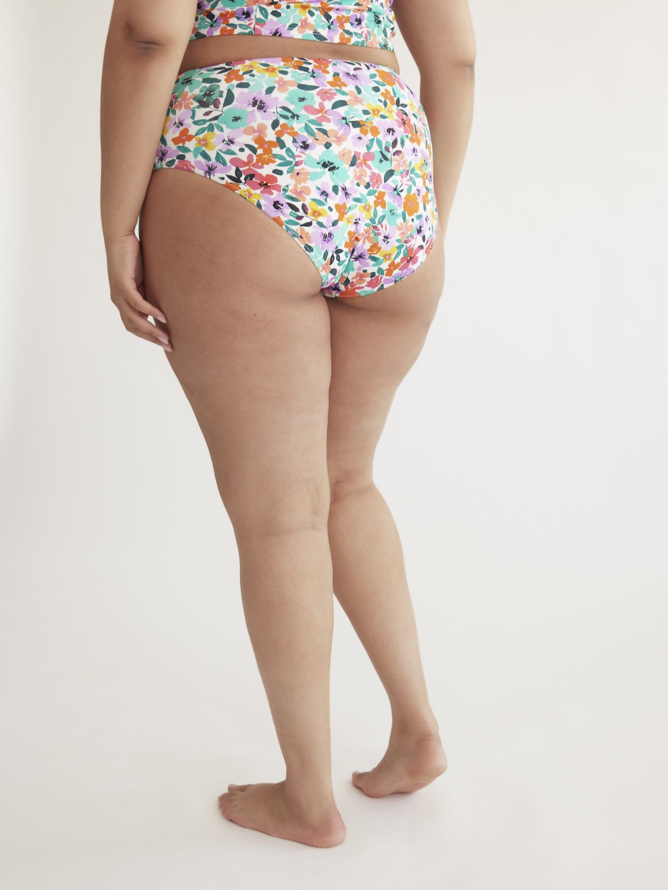 Floral/Stripe Reversible Swim Brief