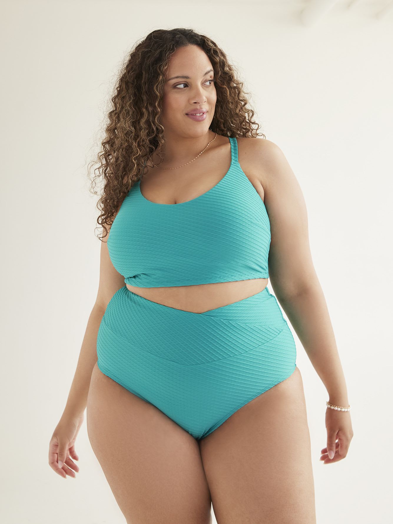 Jacquard Longline Bikini Top