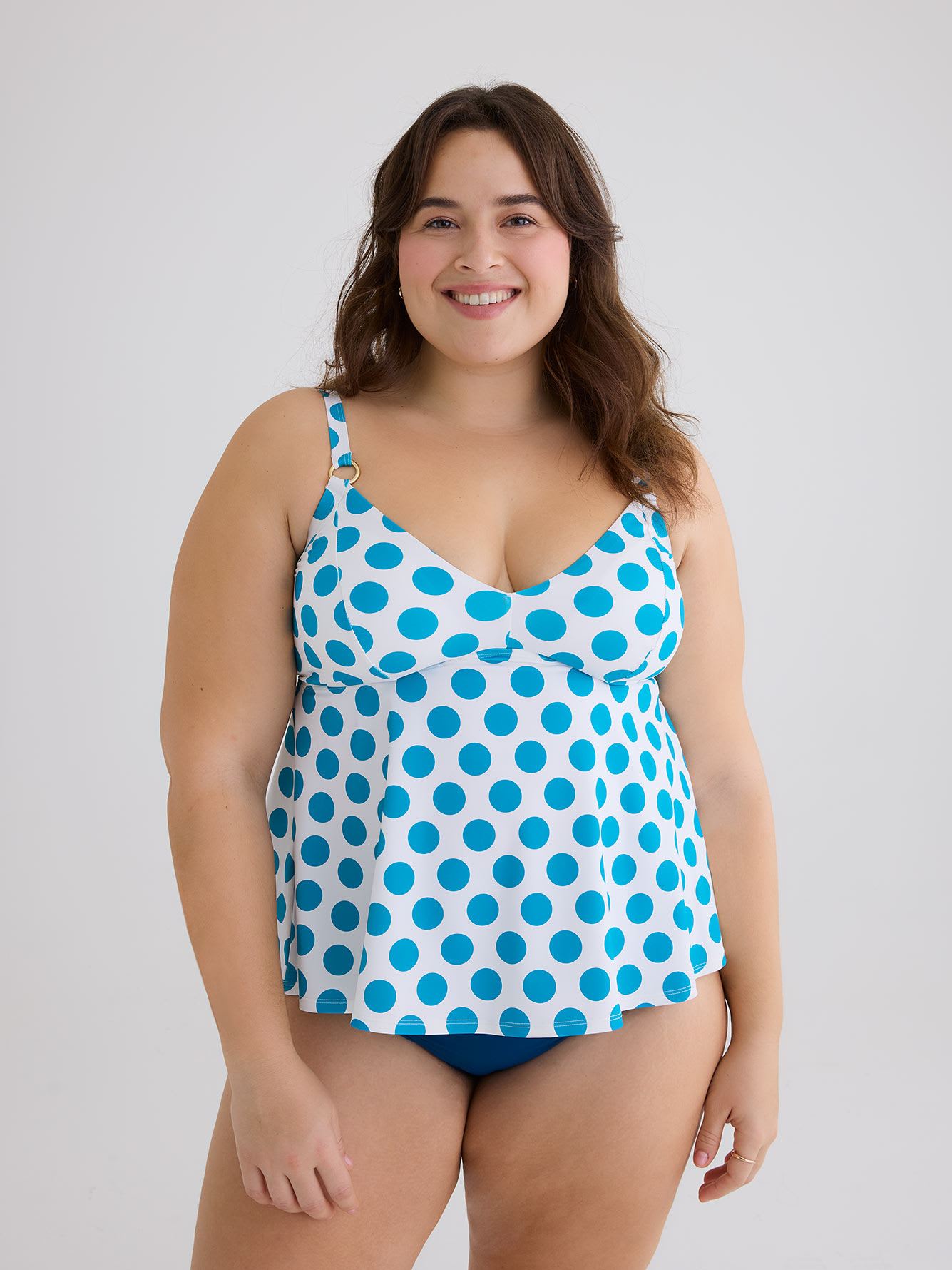 Printed Swing Tankini with Ring Details