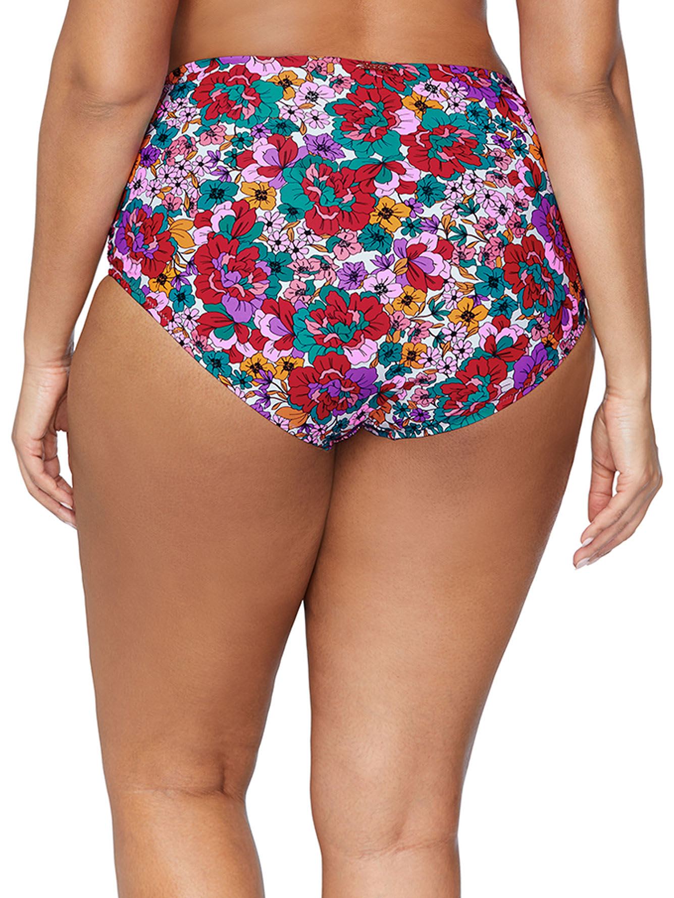 High-Rise Floral Keiora Swim Bottom - Raisins Curve