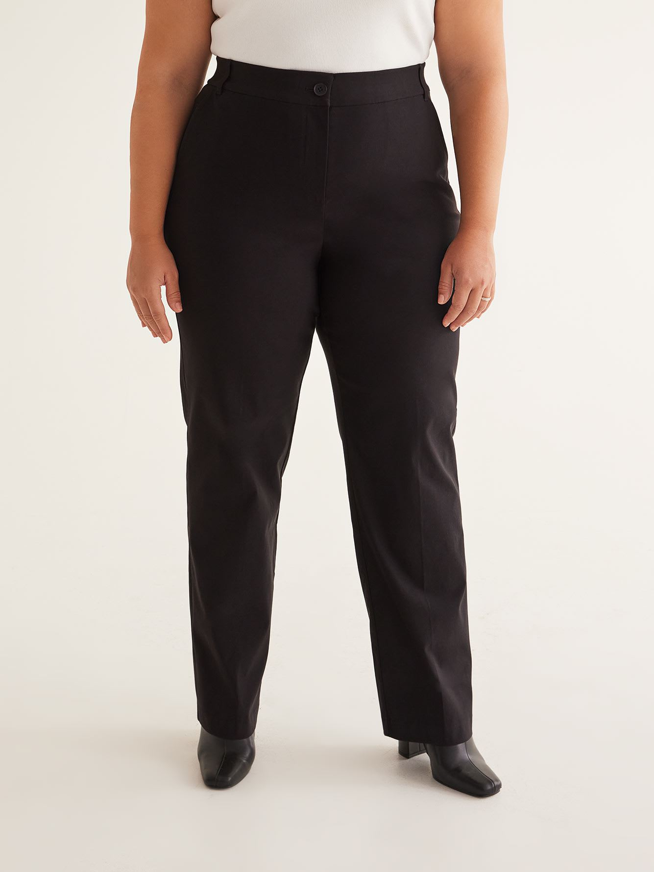 Responsible, Petite, Black Curvy-Fit Straight-Leg Pant