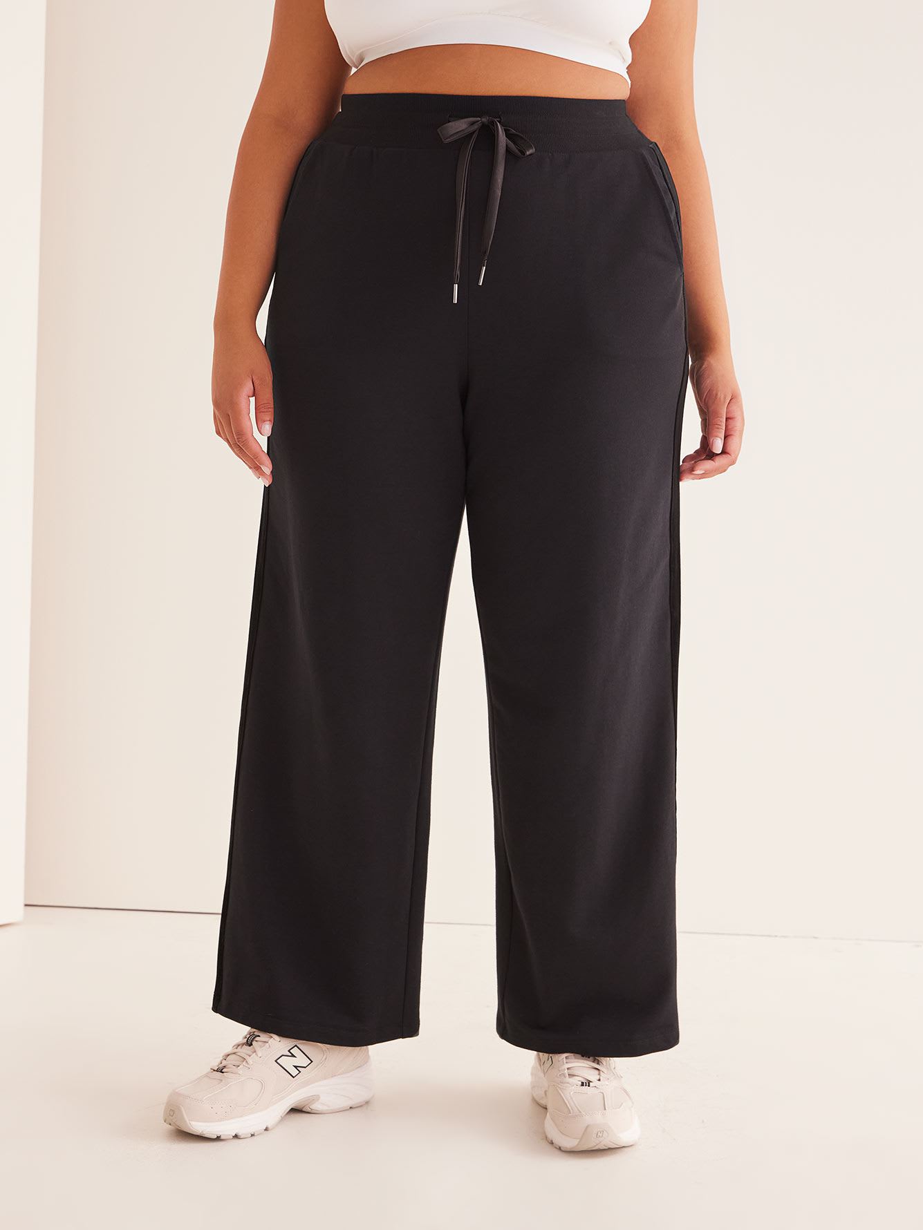 Velvet and French Terry Wide-Leg Pant - Active Zone