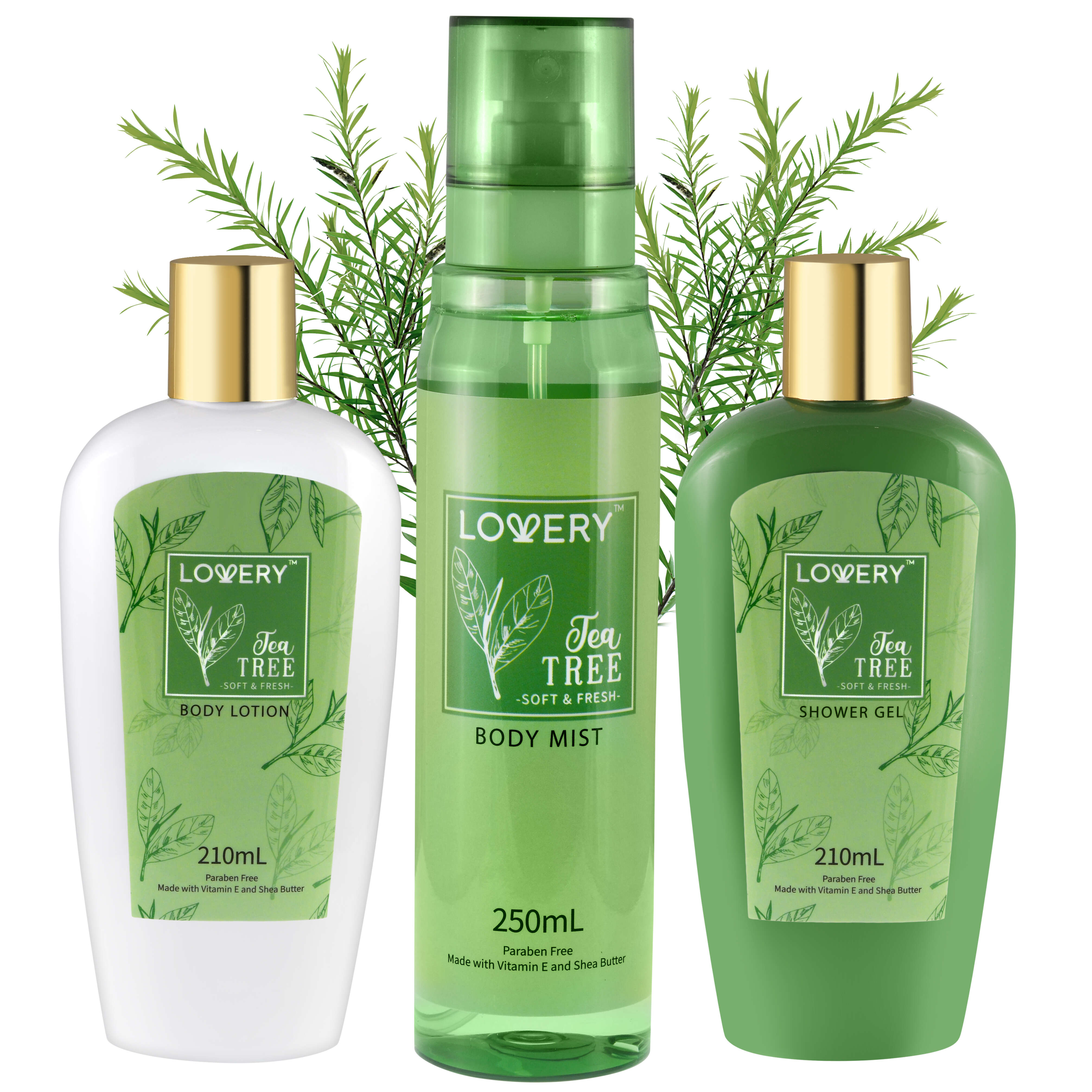 Lovery Tea Tree Body Care Set - 3pc Bath And Body Kit
