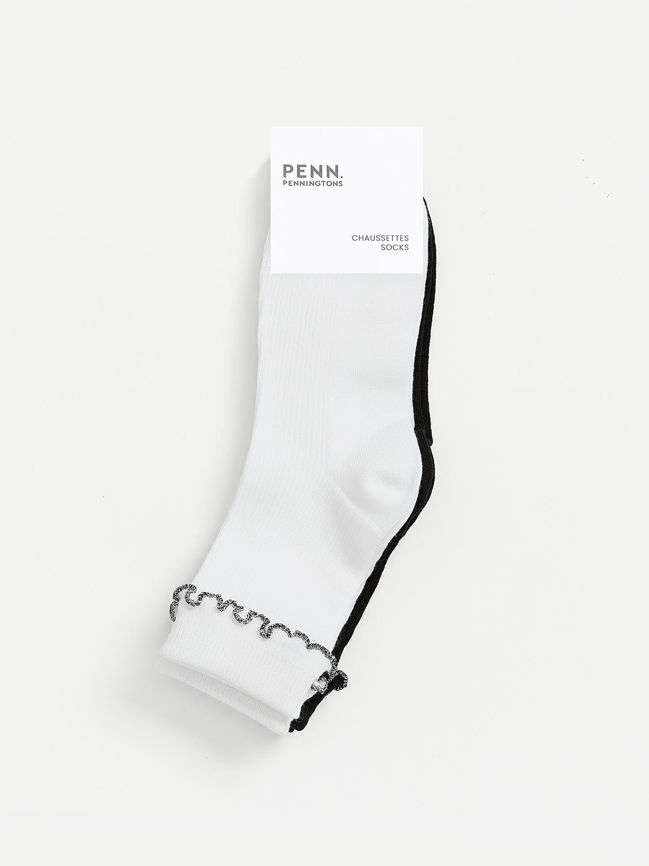 Short Lurex Lettuce-Edge Crew Socks, Set of 2