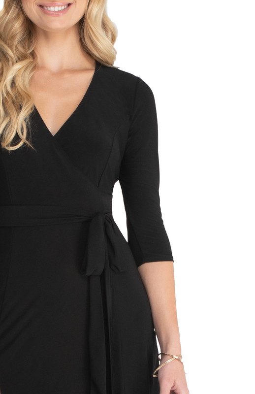 Kiyonna Essential Wrap Dress with 3/4 Sleeves