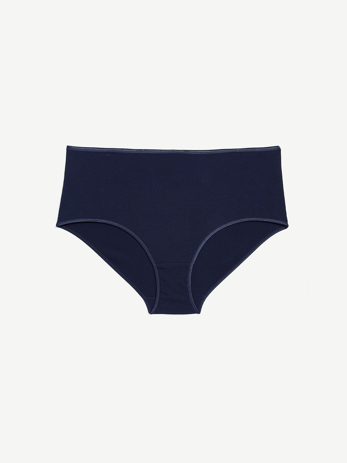 Deep Blue Rib Knit Full Brief - ti Voglio
