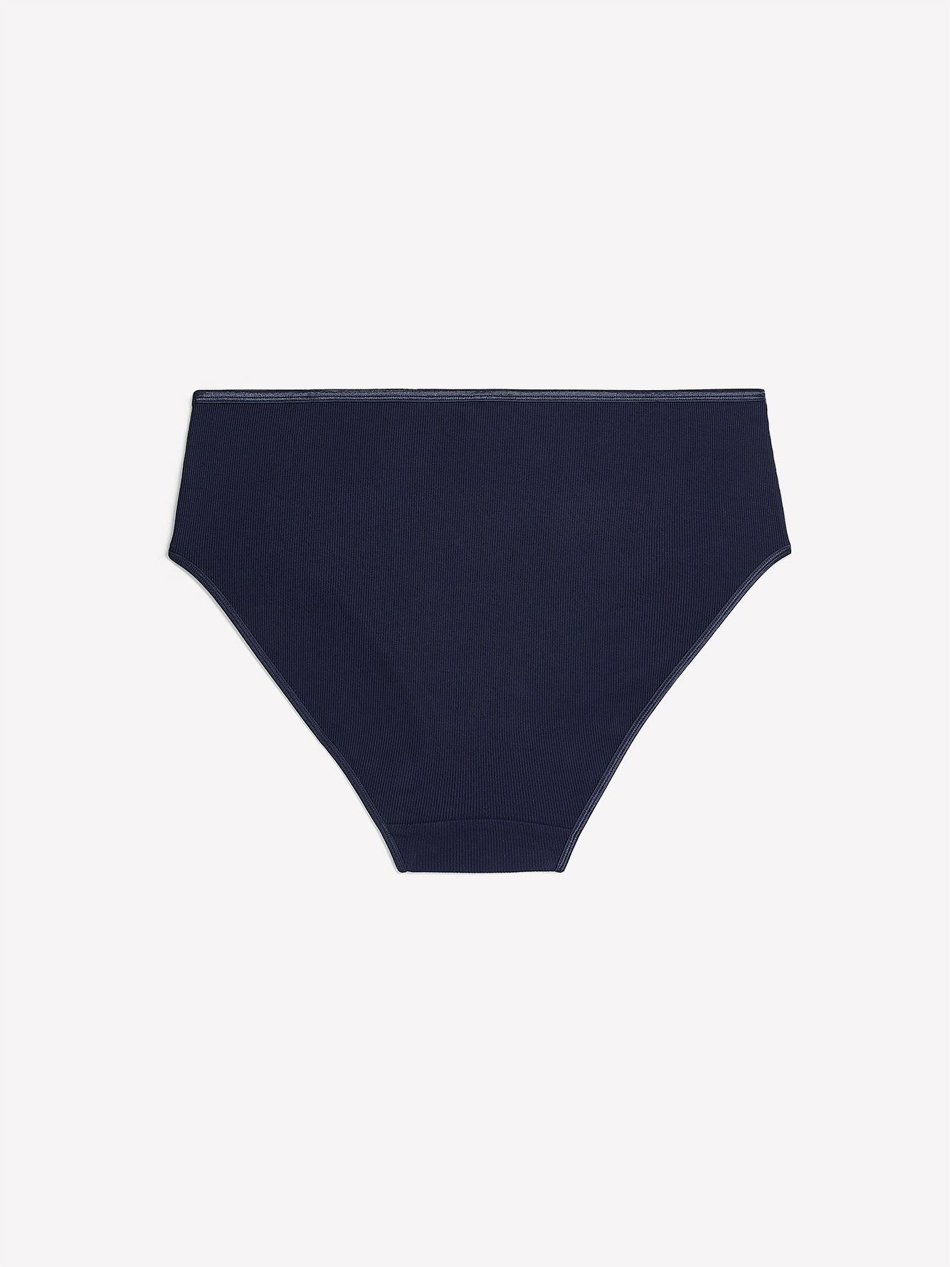 Navy Ribbed High-Cut Brief - ti Voglio