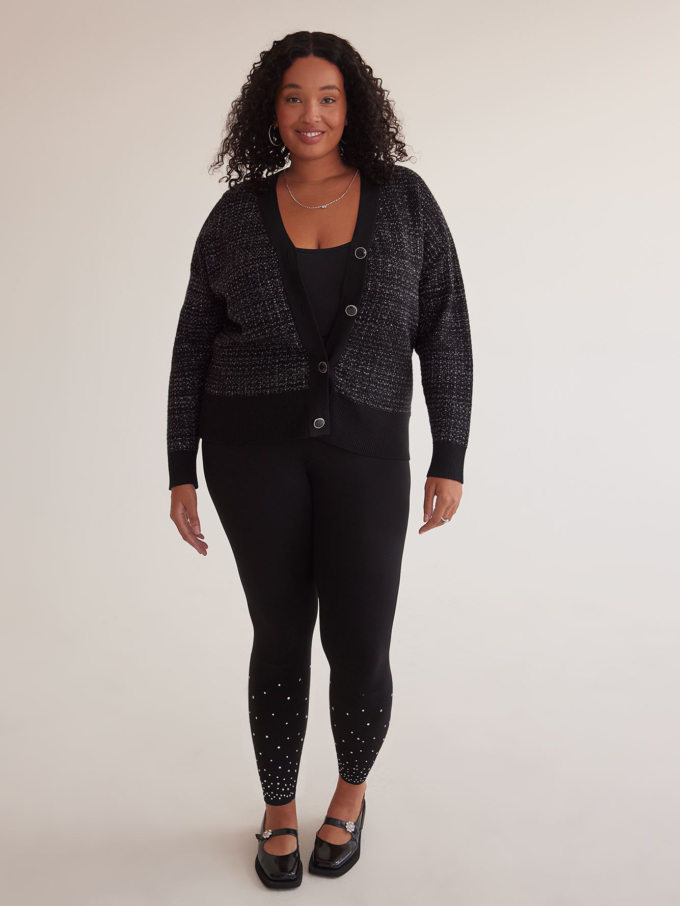 Responsible, Black Legging with Rhinestone Detail - PENN. Essentials