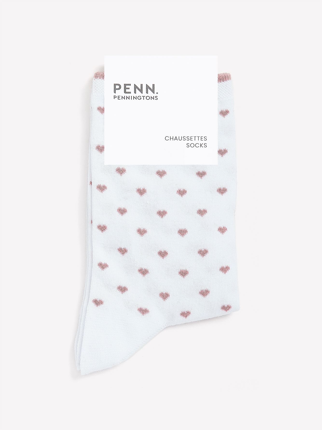 Small Crew Socks with Heart Print