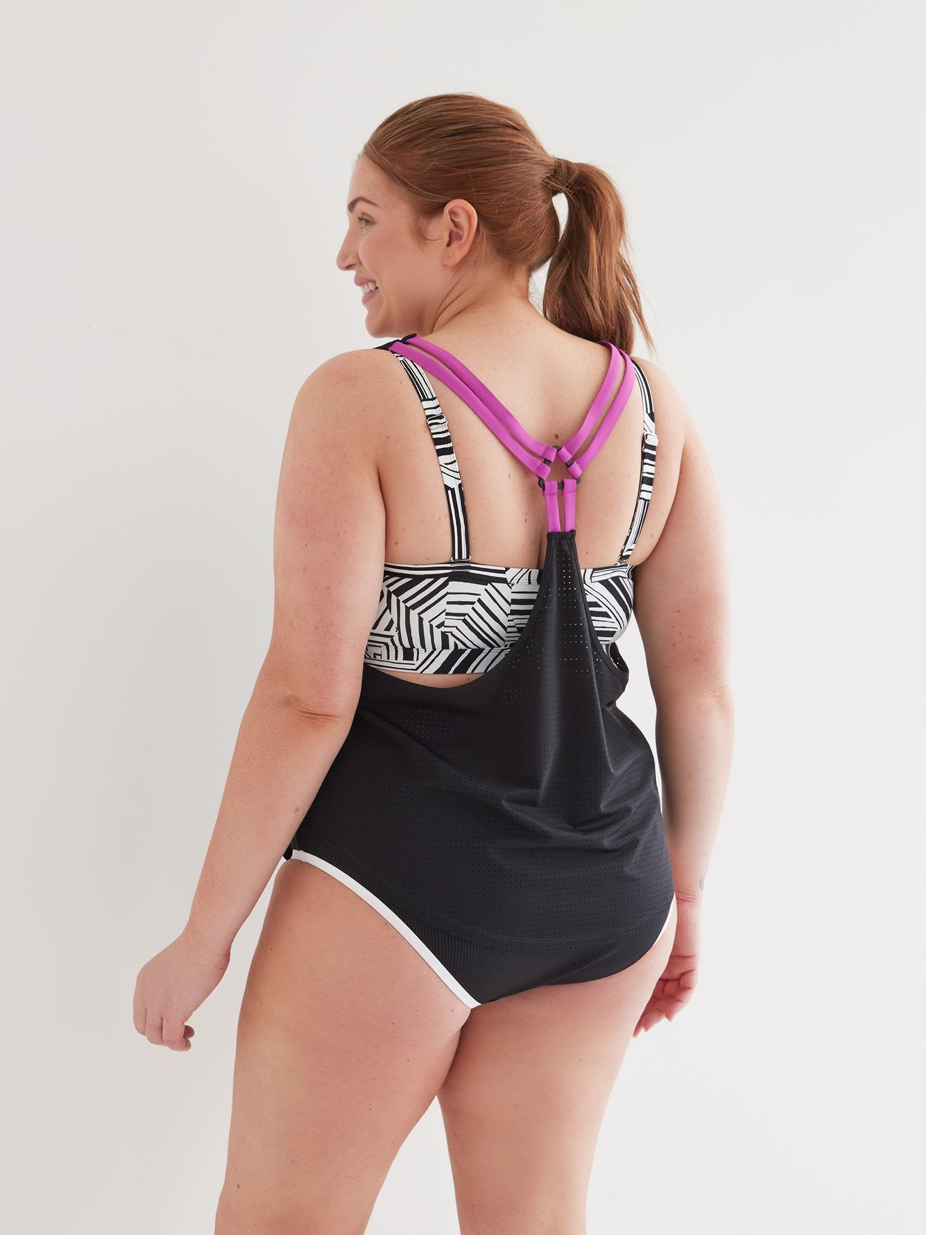 Black Tankini with Under Crop Top - Active Zone