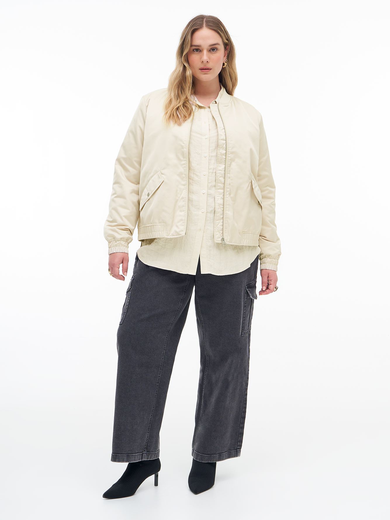 Responsible, Bomber Jacket with Zipper Closure - Addition Elle