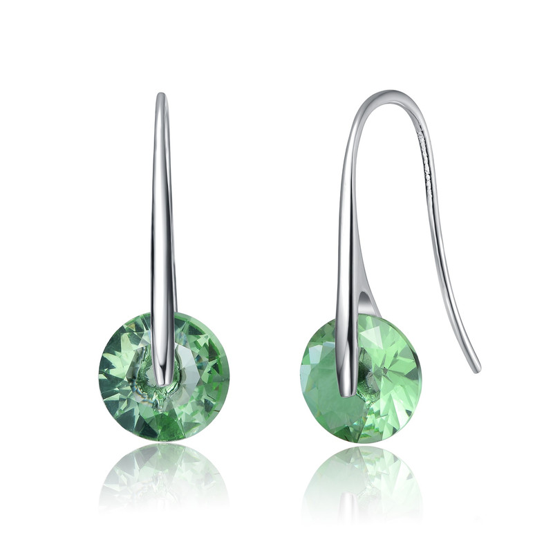 Rachel Glauber Elegant Hook Earrings with Round Colored Stone Party Earrings