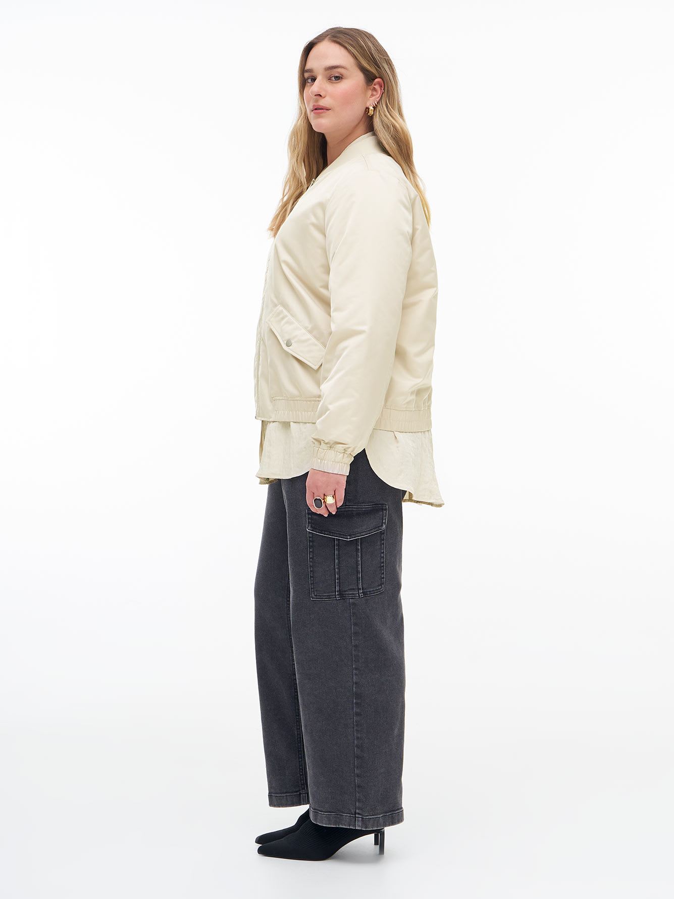 Responsible, Bomber Jacket with Zipper Closure - Addition Elle