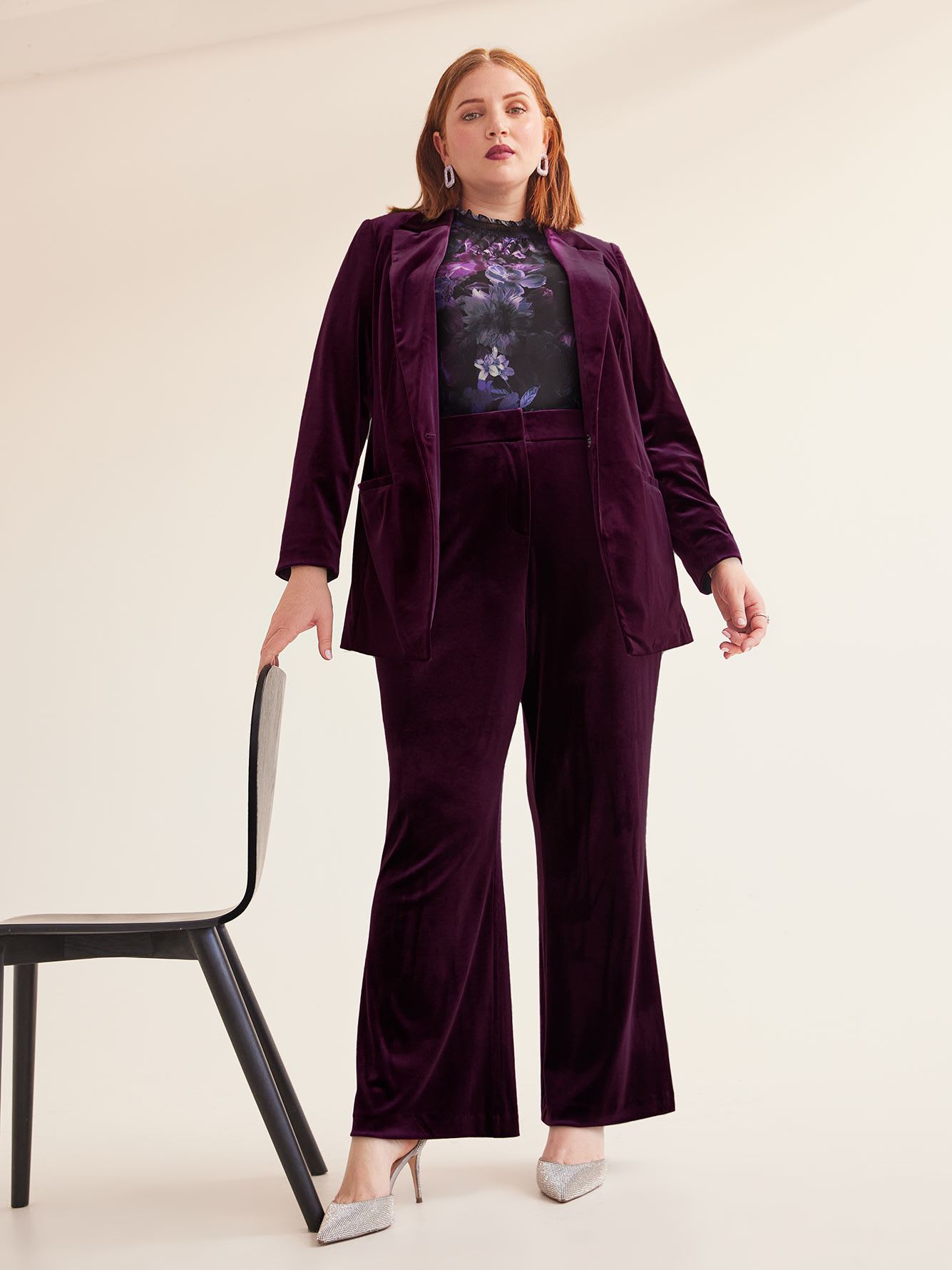 Flared-Leg Velvet Pant