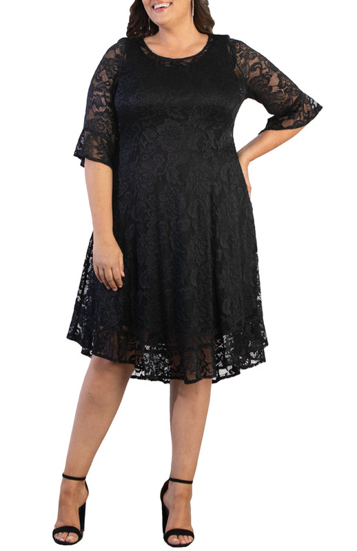 Kiyonna Plus Size Livi Lace Cocktail Dress (Plus Size)