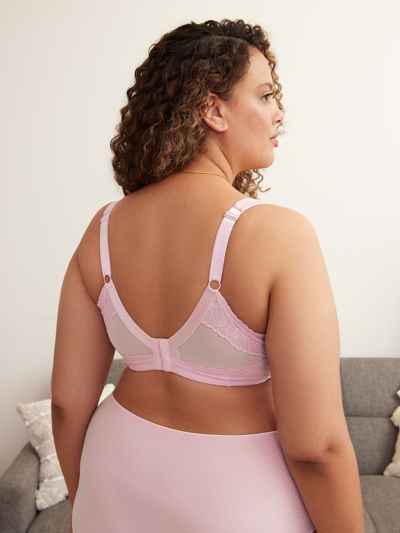 Breathable Textured Underwire T-Shirt Bra with Lace - ti Voglio