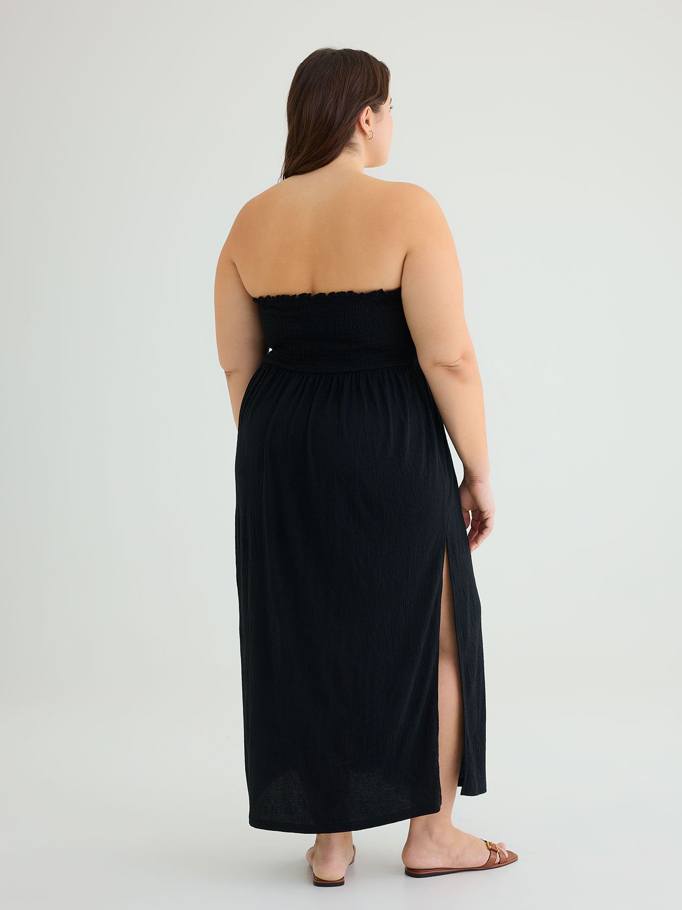 Maxi Cover-Up Swim Dress with Smocking