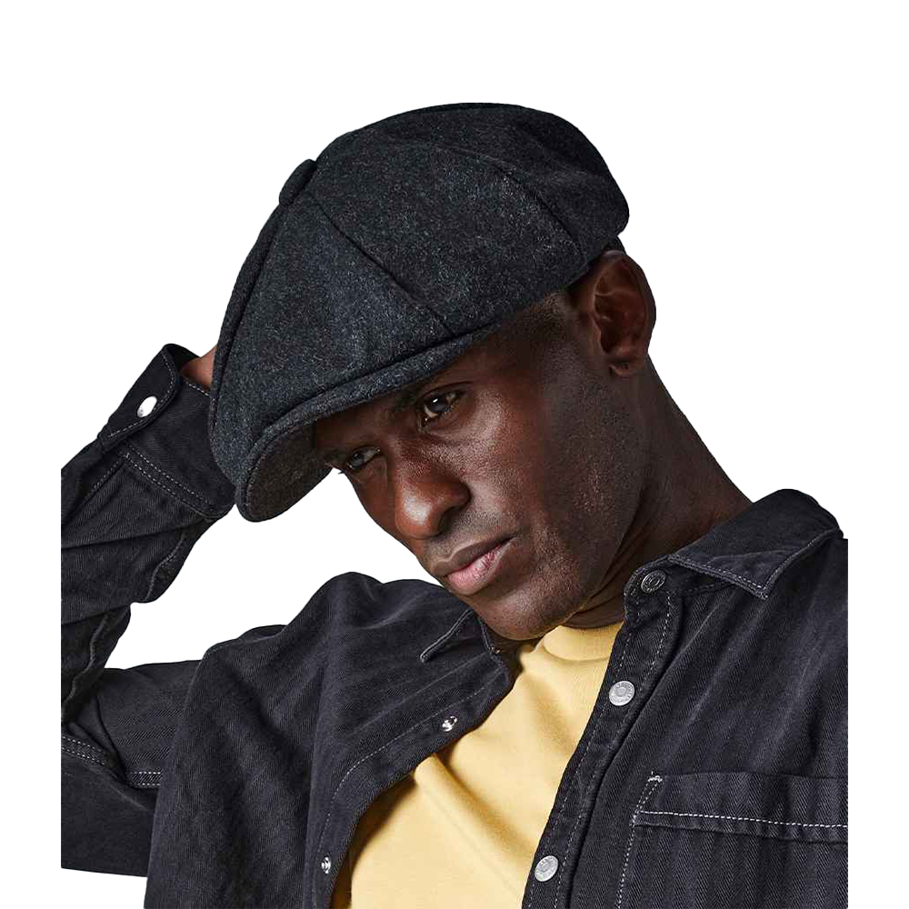 Beechfield - Unisex Adult Baker Boy Melton Wool Cap