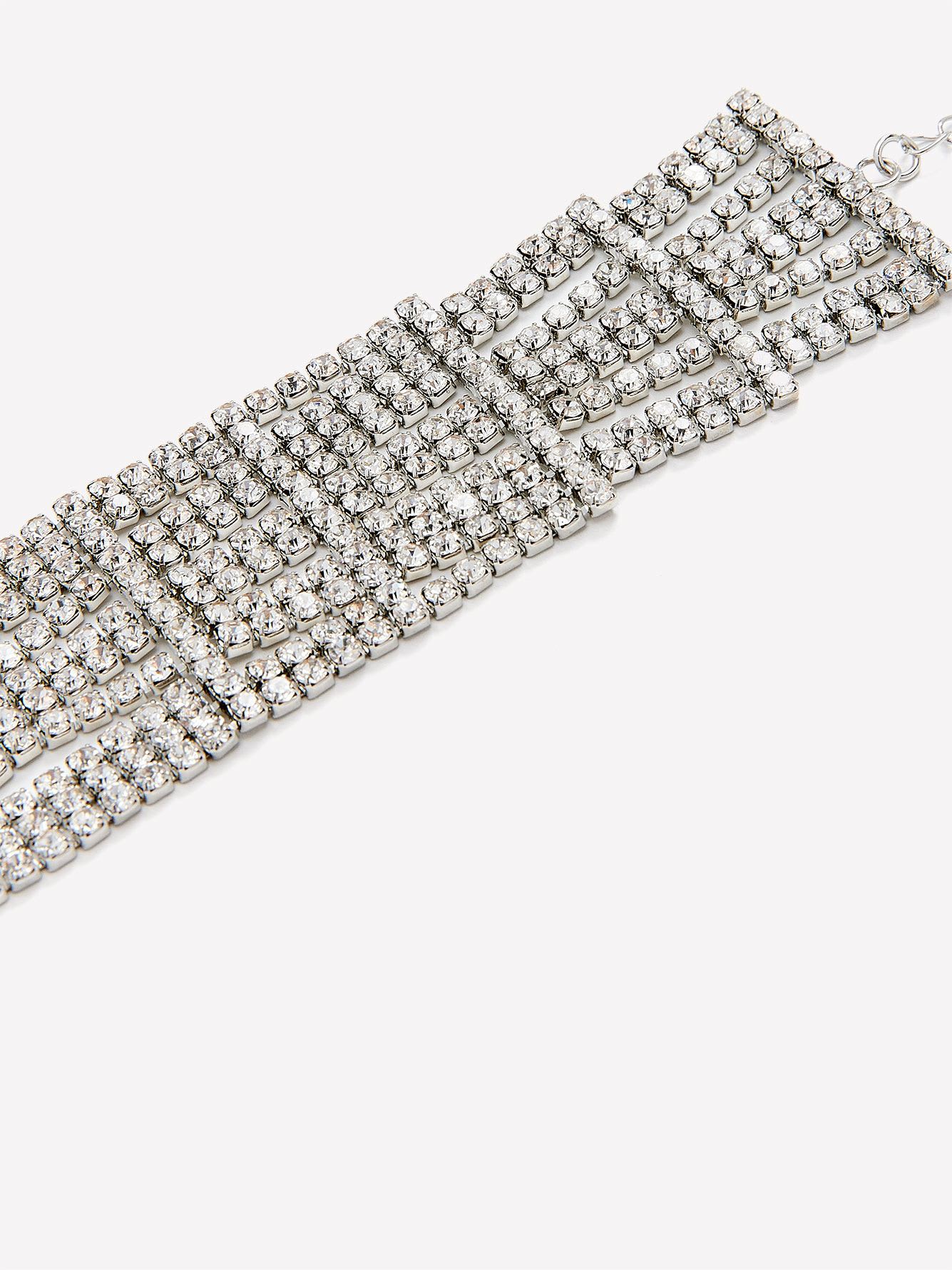 Wide All-Over Rhinestones Bracelet