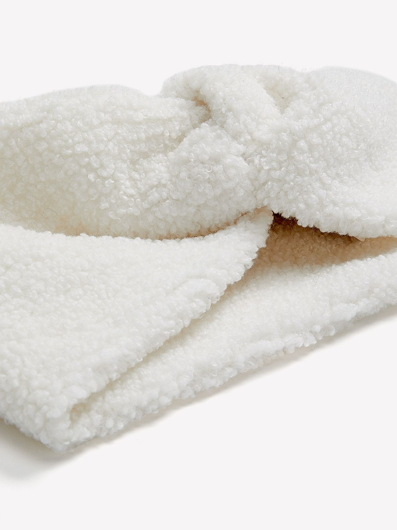 White Sherpa Twisted Headband