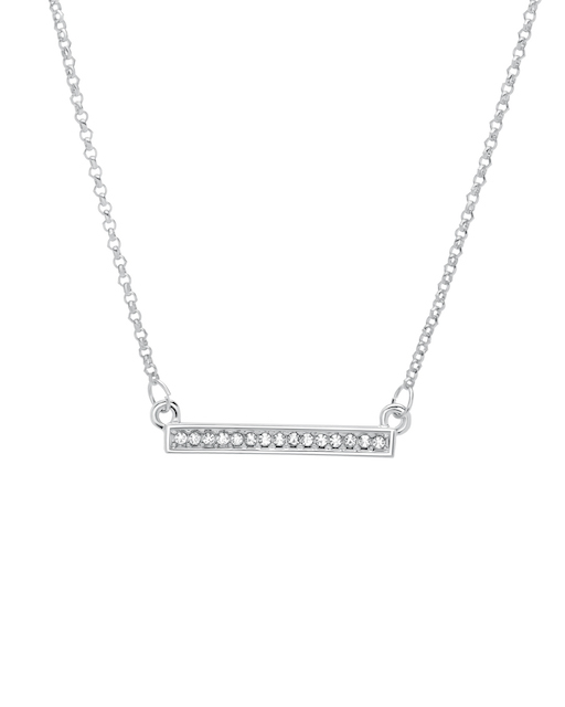 Holiday Gift Envelope with Clear Crystal Pave Bar Pendant Necklace - callura