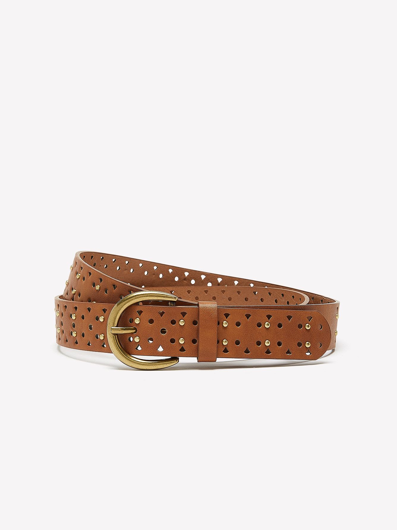 Cognac Perforated Belt