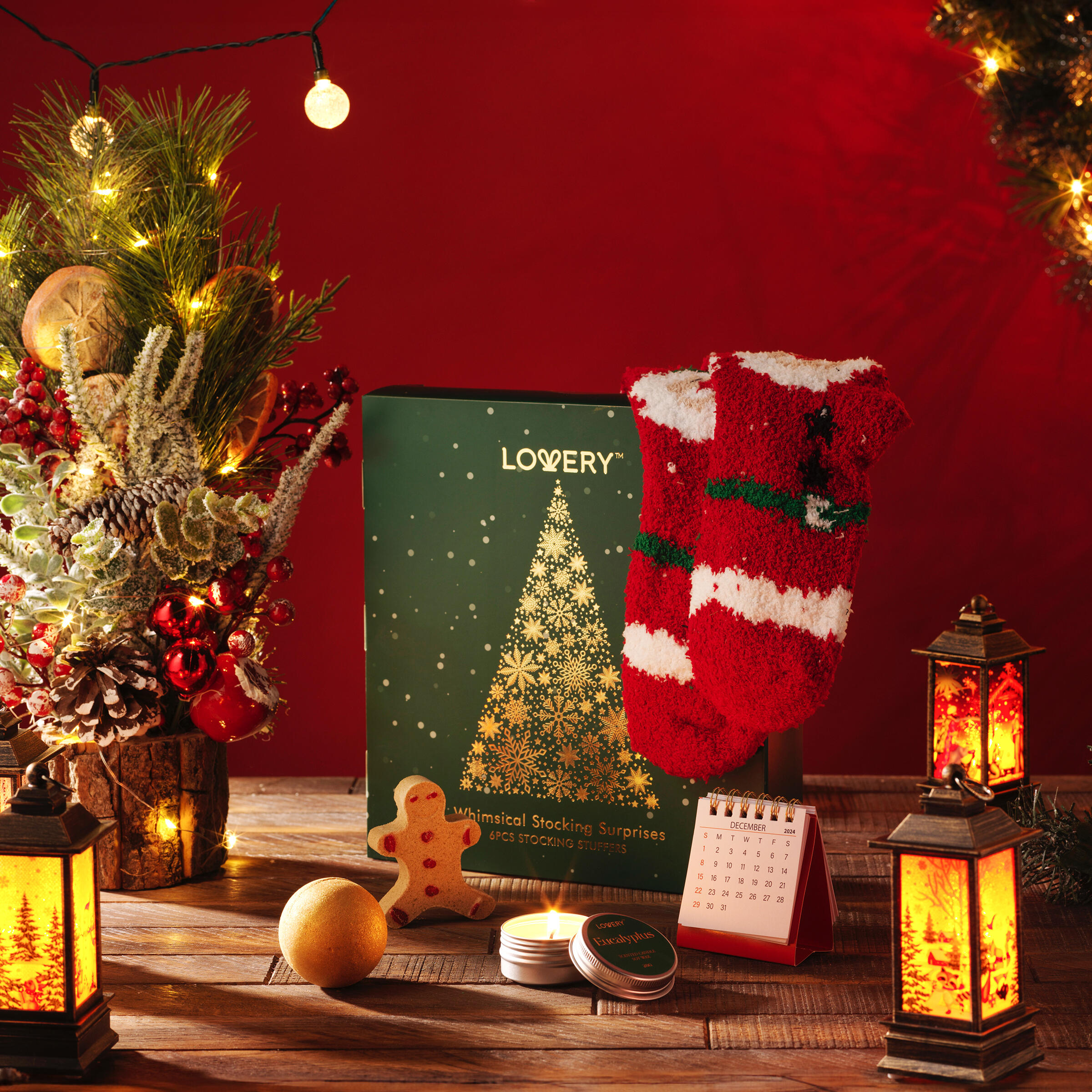 8-Pc. Stocking Stuffers, Christmas Calendar Bath & Body Gift Set