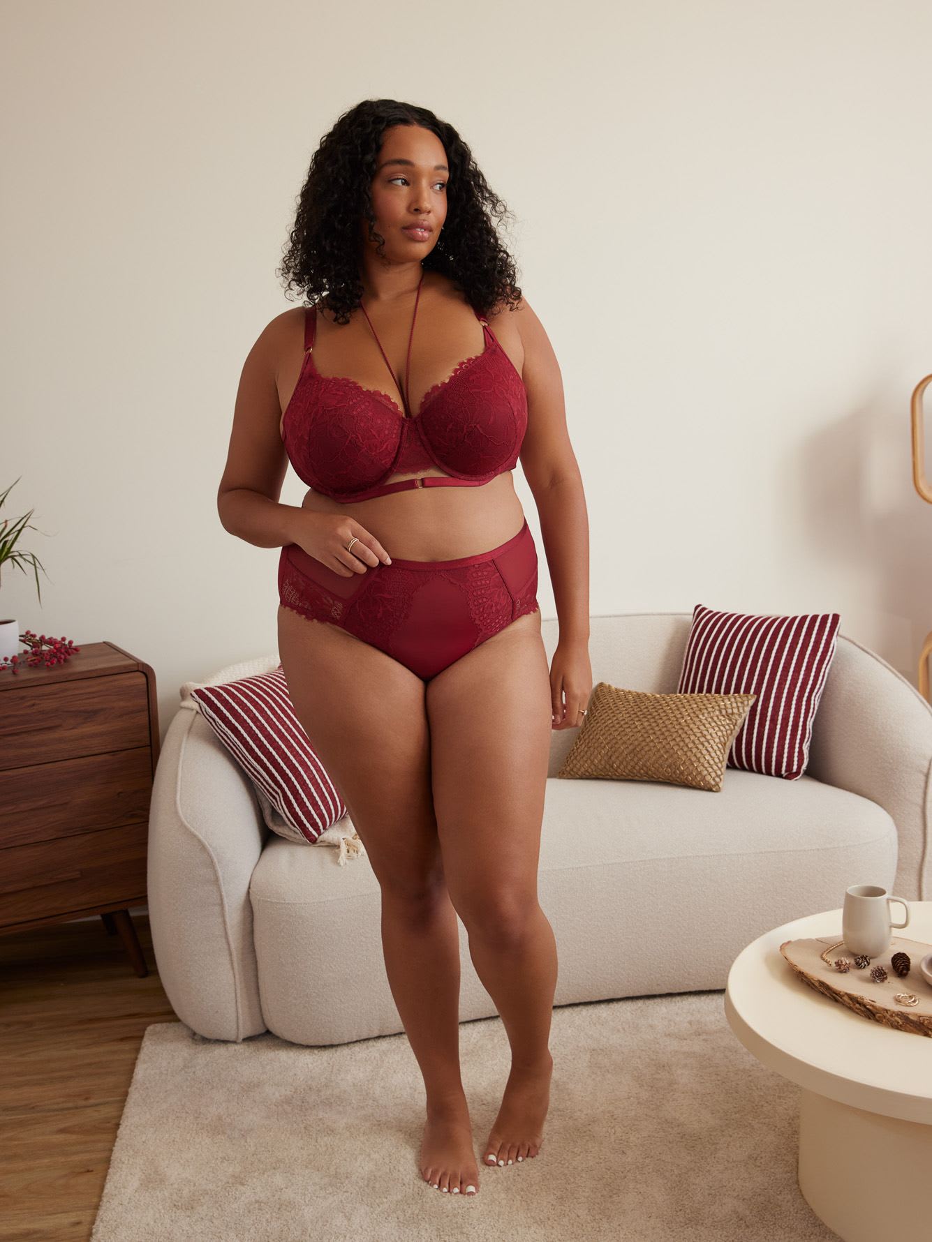 Sexy Satin Full Brief with Lace - Déesse Collection