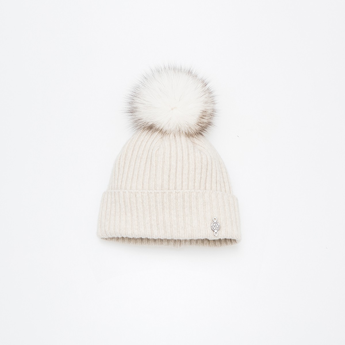 Harricana - Recycled Cashmere Beanie W Upcycled Fur Pom