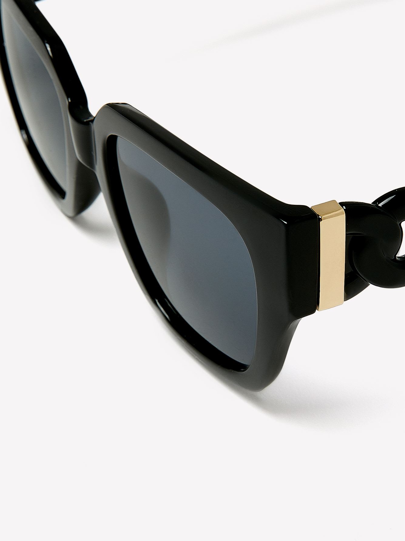 Black Fancy Temple Sunglasses