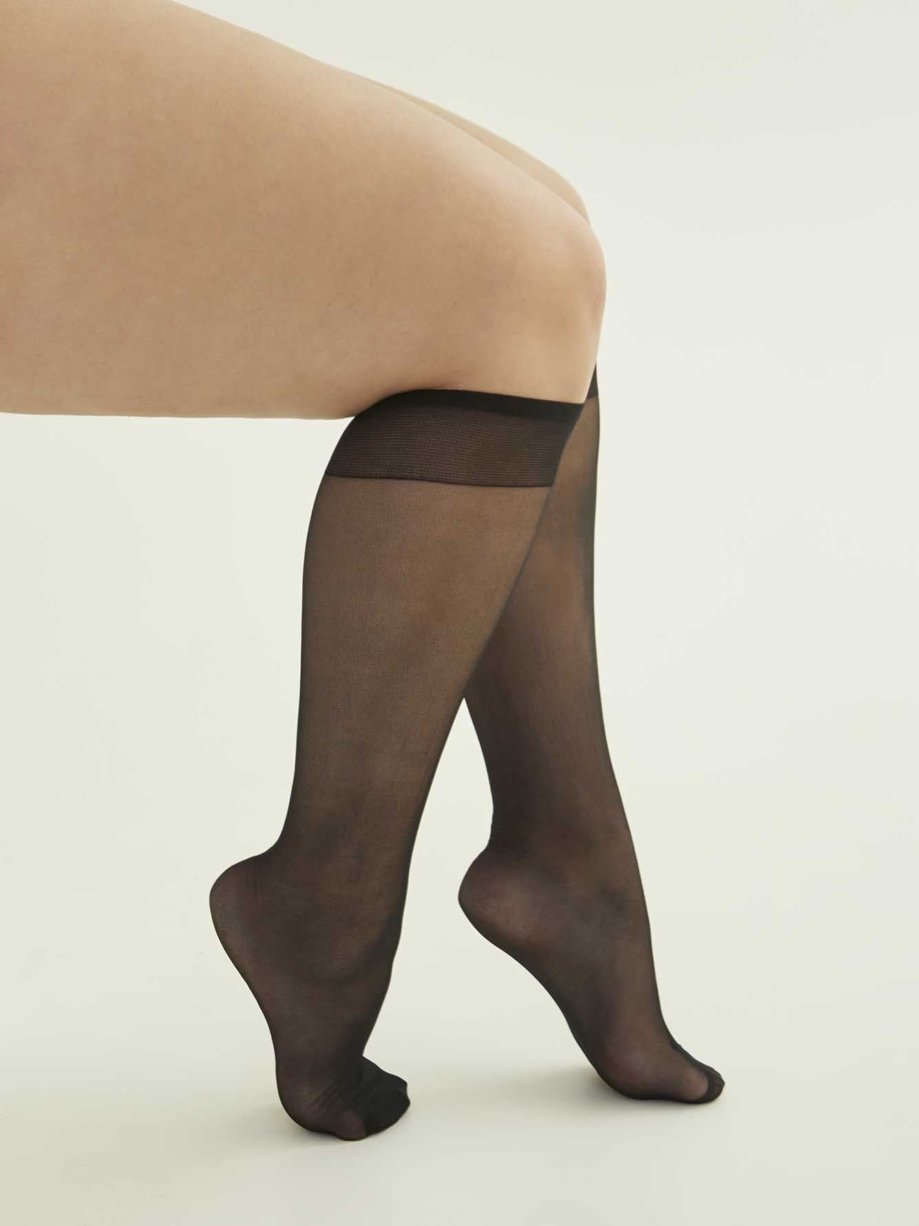 Knee High Nylon Socks, Set of 3