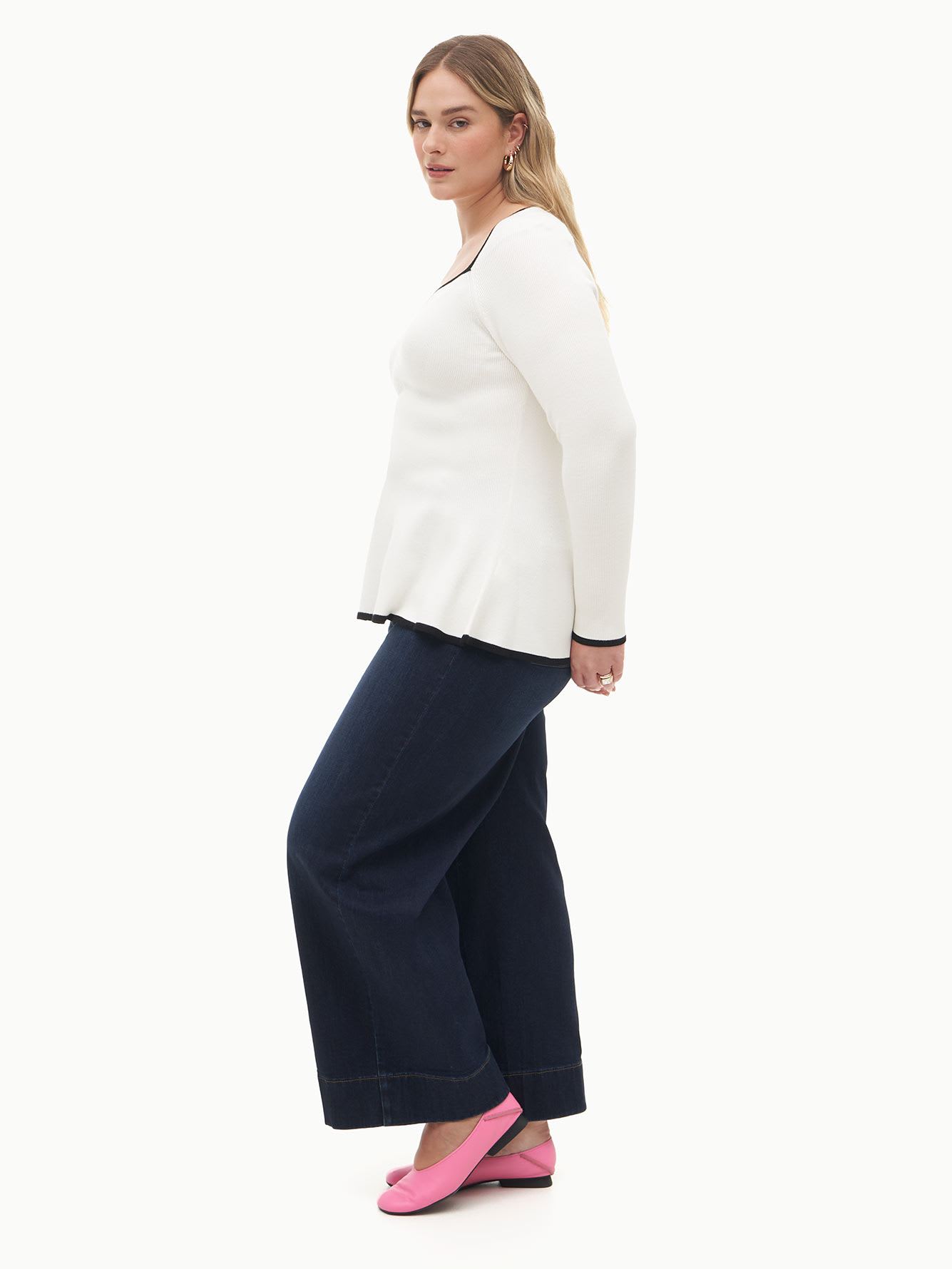 Peplum Sweetheart Sweater - Addition Elle