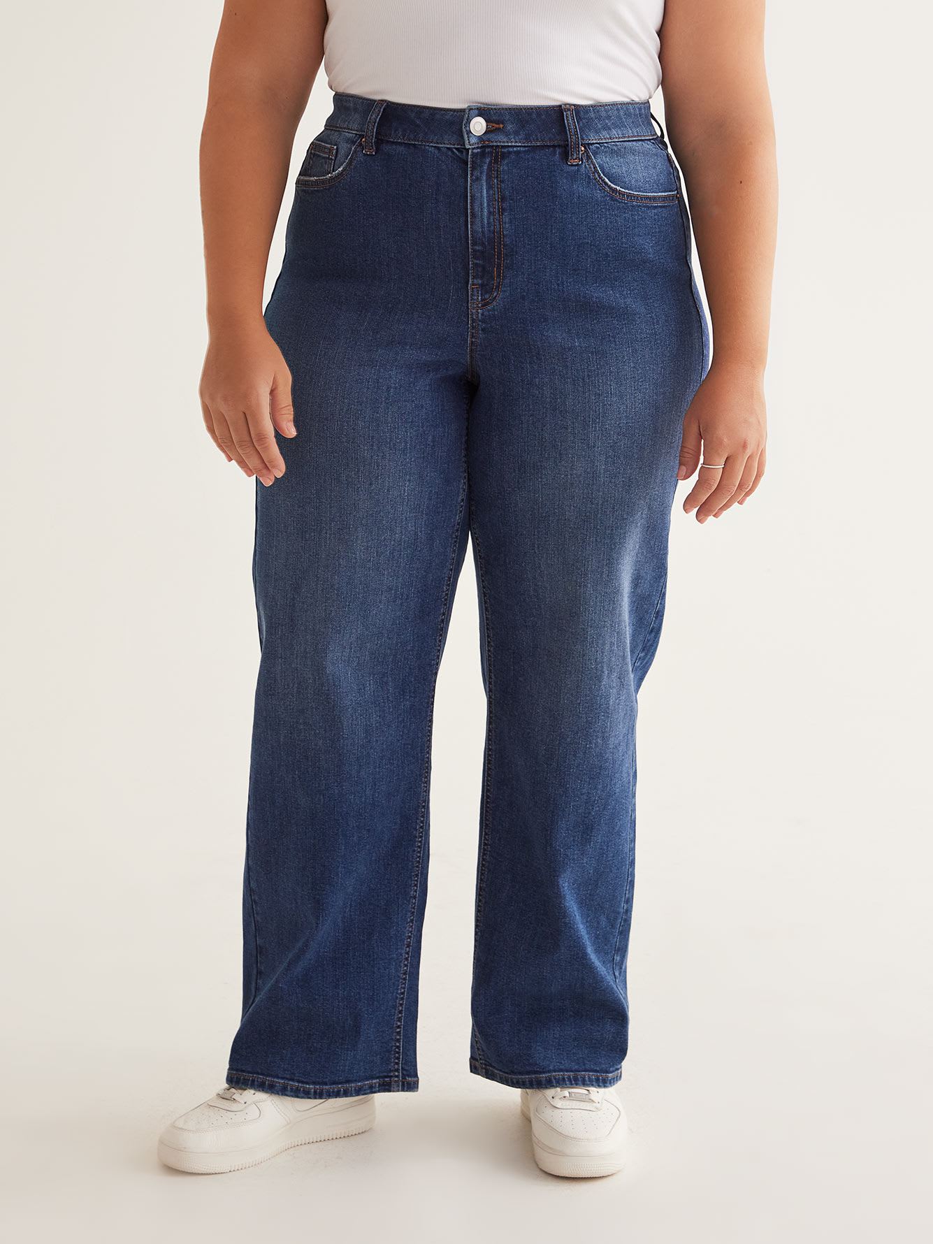 Responsible, Curvy-Fit High-Rise Wide-Leg Jeans, Dark Wash - d/C Jeans