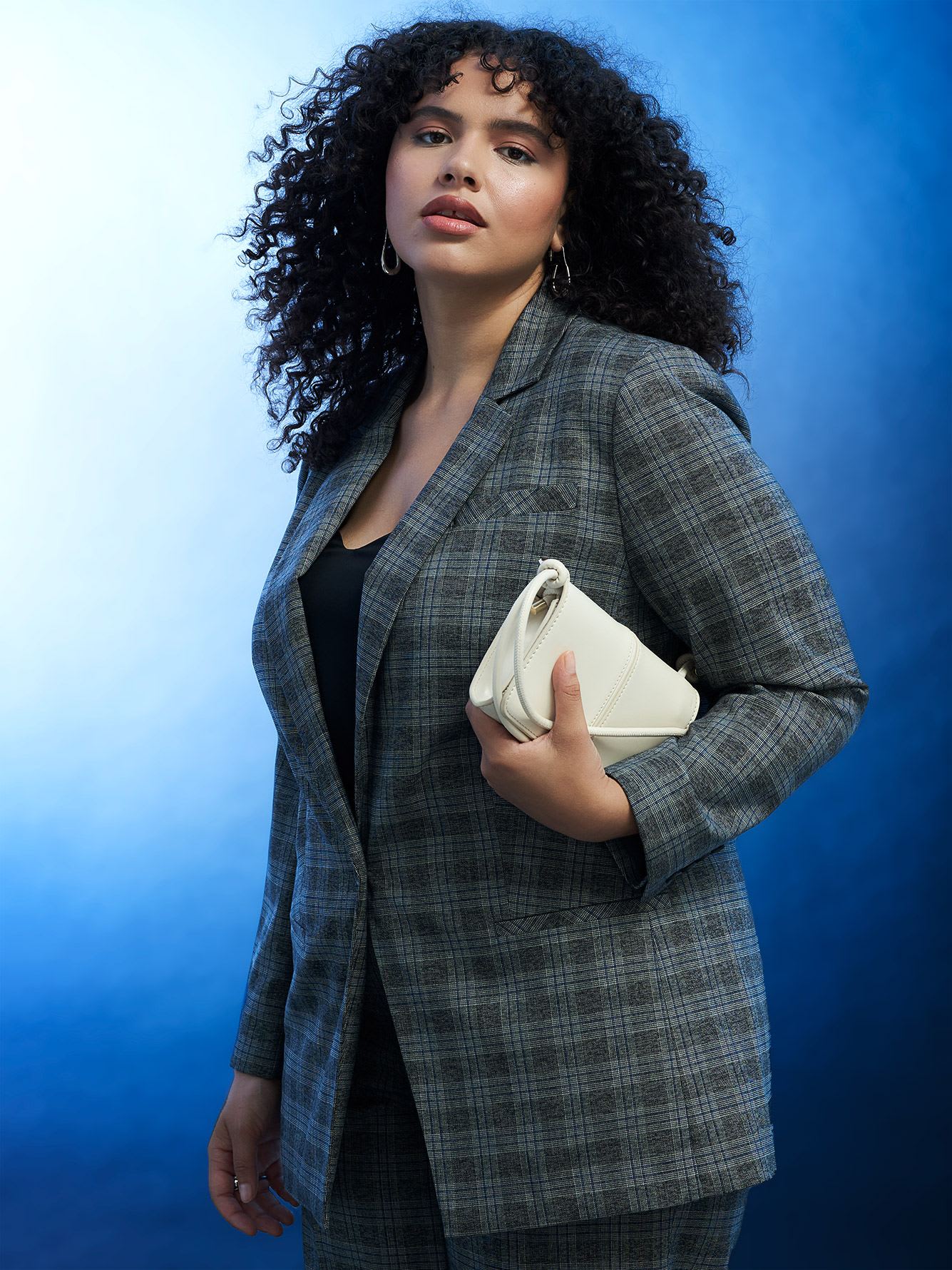Plaid Fitted Blazer - Addition Elle
