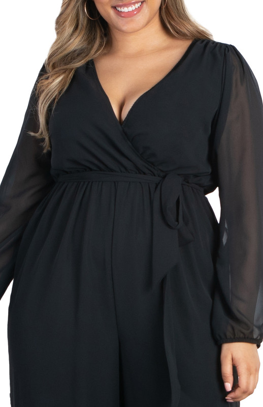Kiyonna Plus Size Celina Chiffon Jumpsuit (Plus Size)