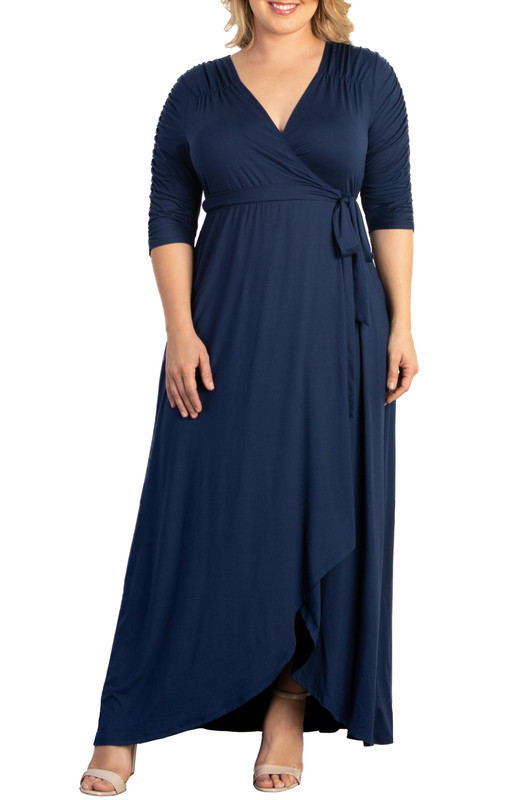 Kiyonna Plus Size Meadow Dream Maxi Wrap Dress (Plus Size)