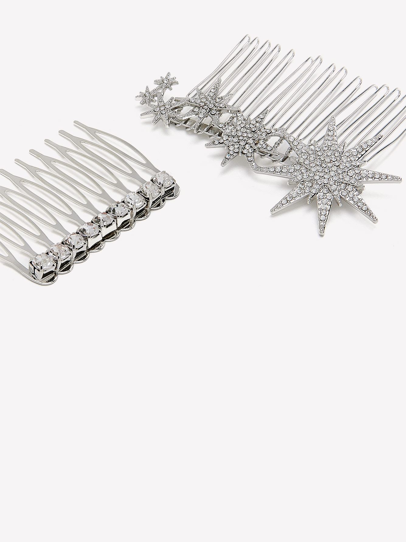 Hair Comb Pins with Stones, Set of 2