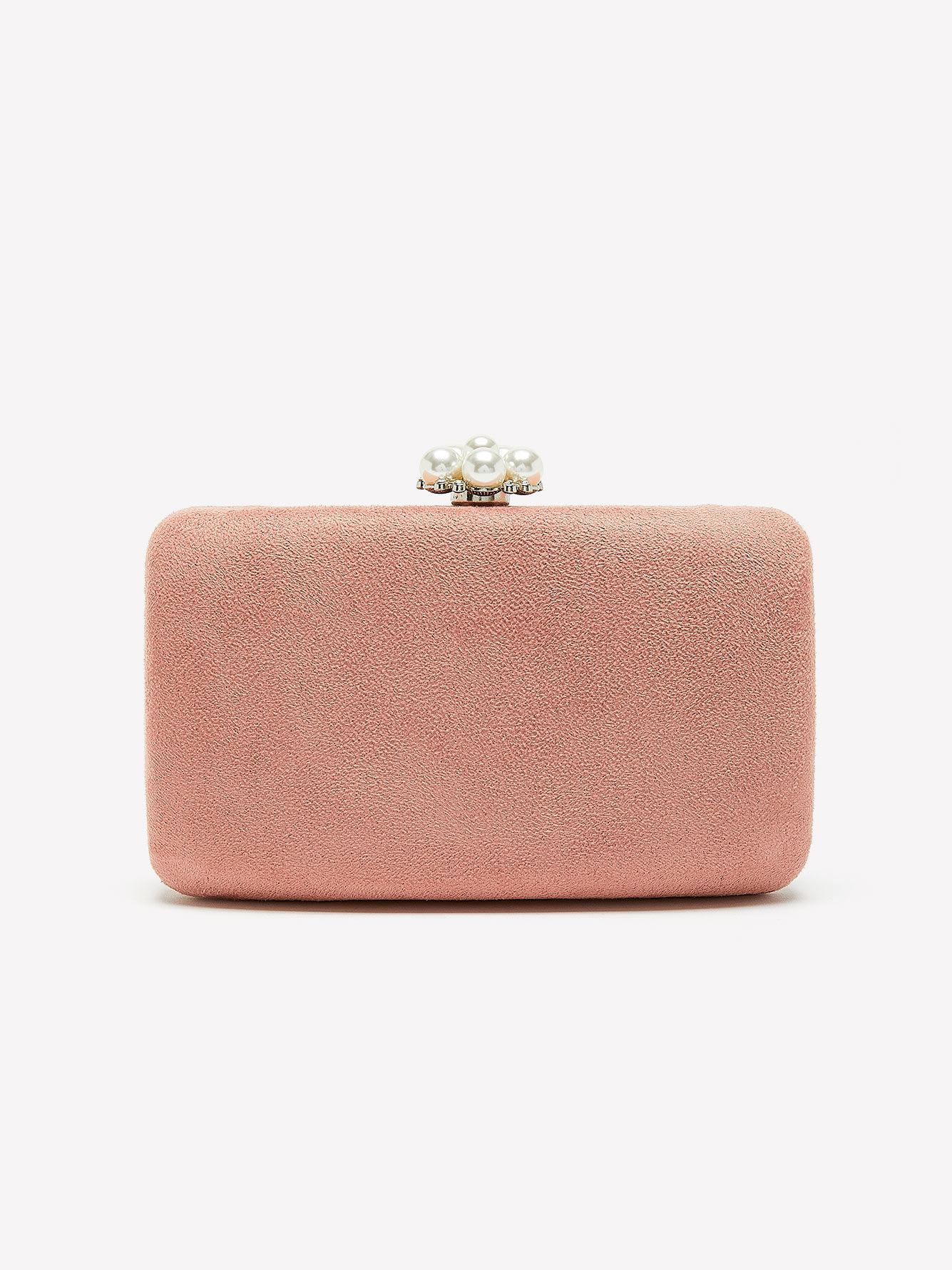 Pink Clutch with Pearl Closure - Addition Elle